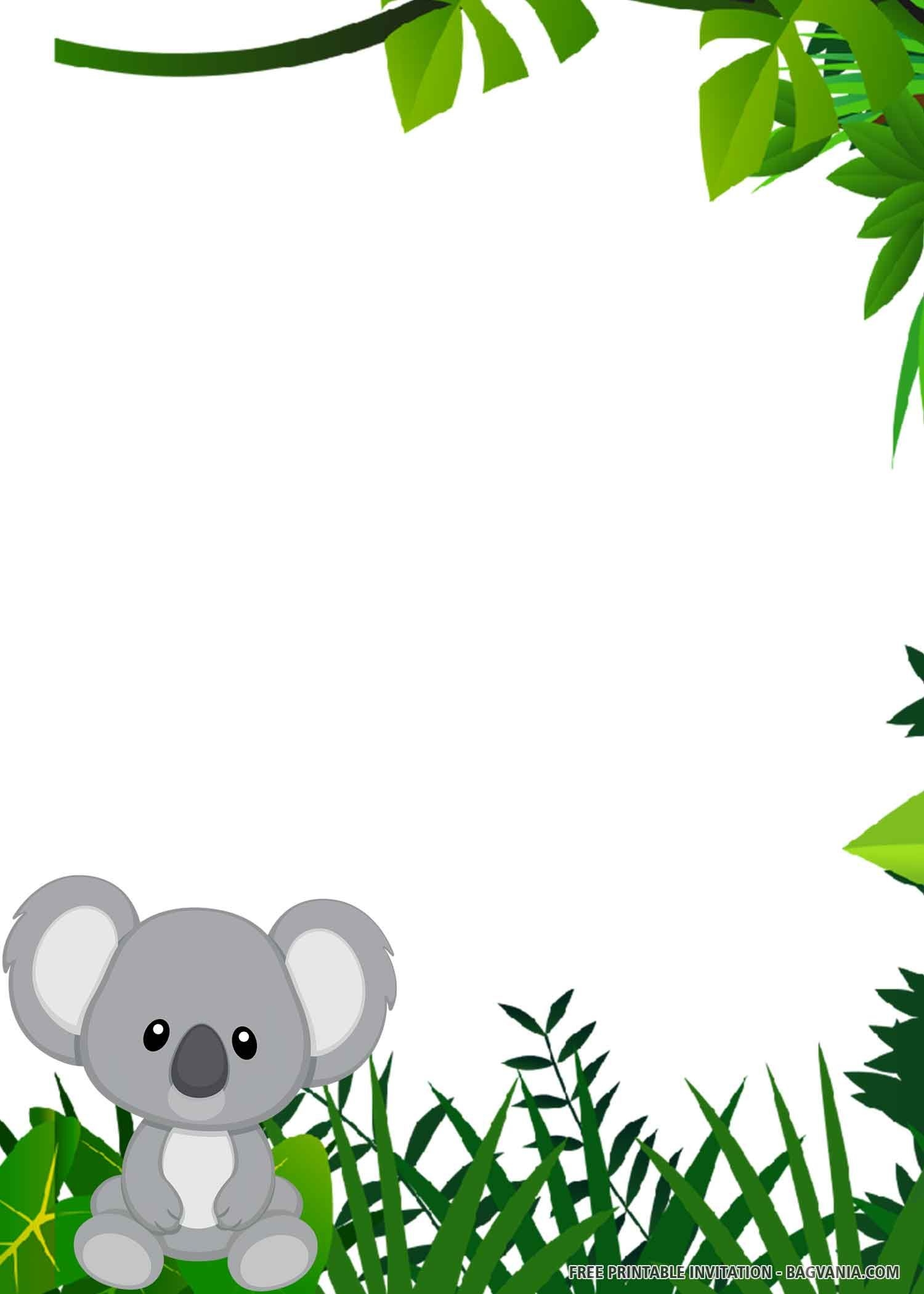 FREE PRINTABLE Cute Koala Birthday Invitation Templates