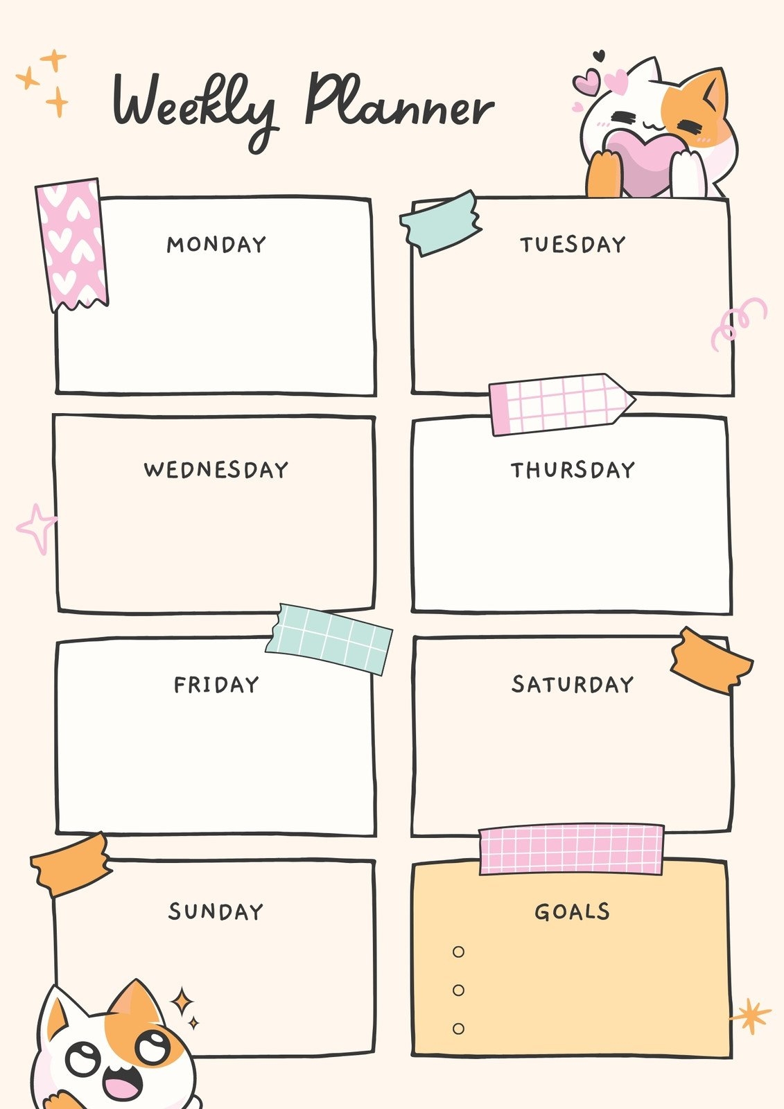 Free Printable Cute Planner Templates To Edit Online Canva