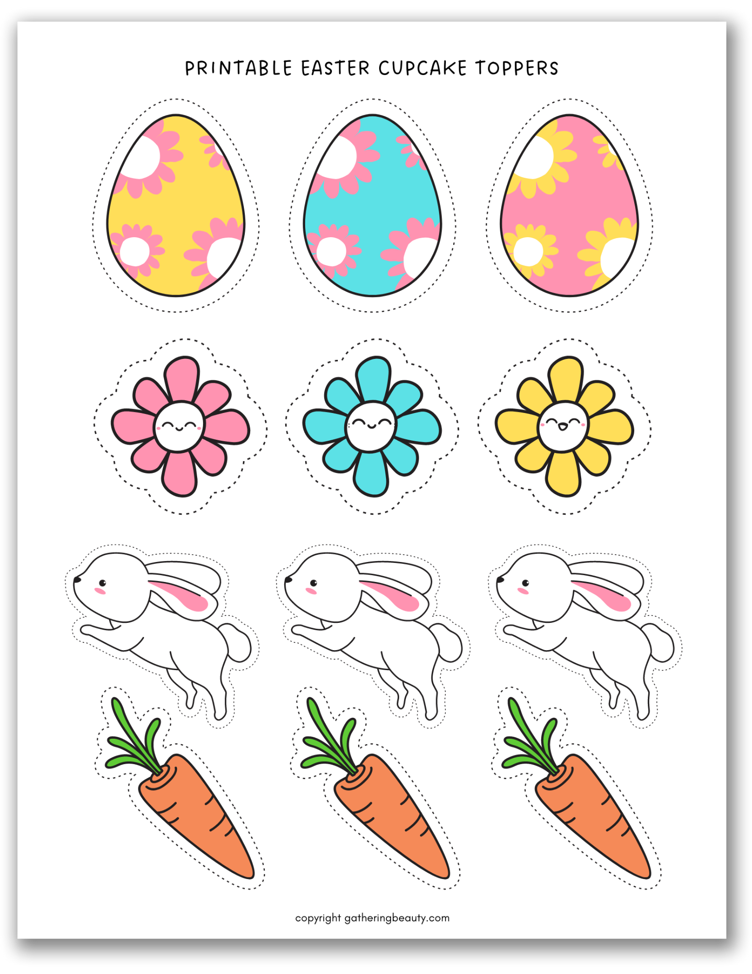 Free Printable Easter Cupcake Toppers Gathering Beauty