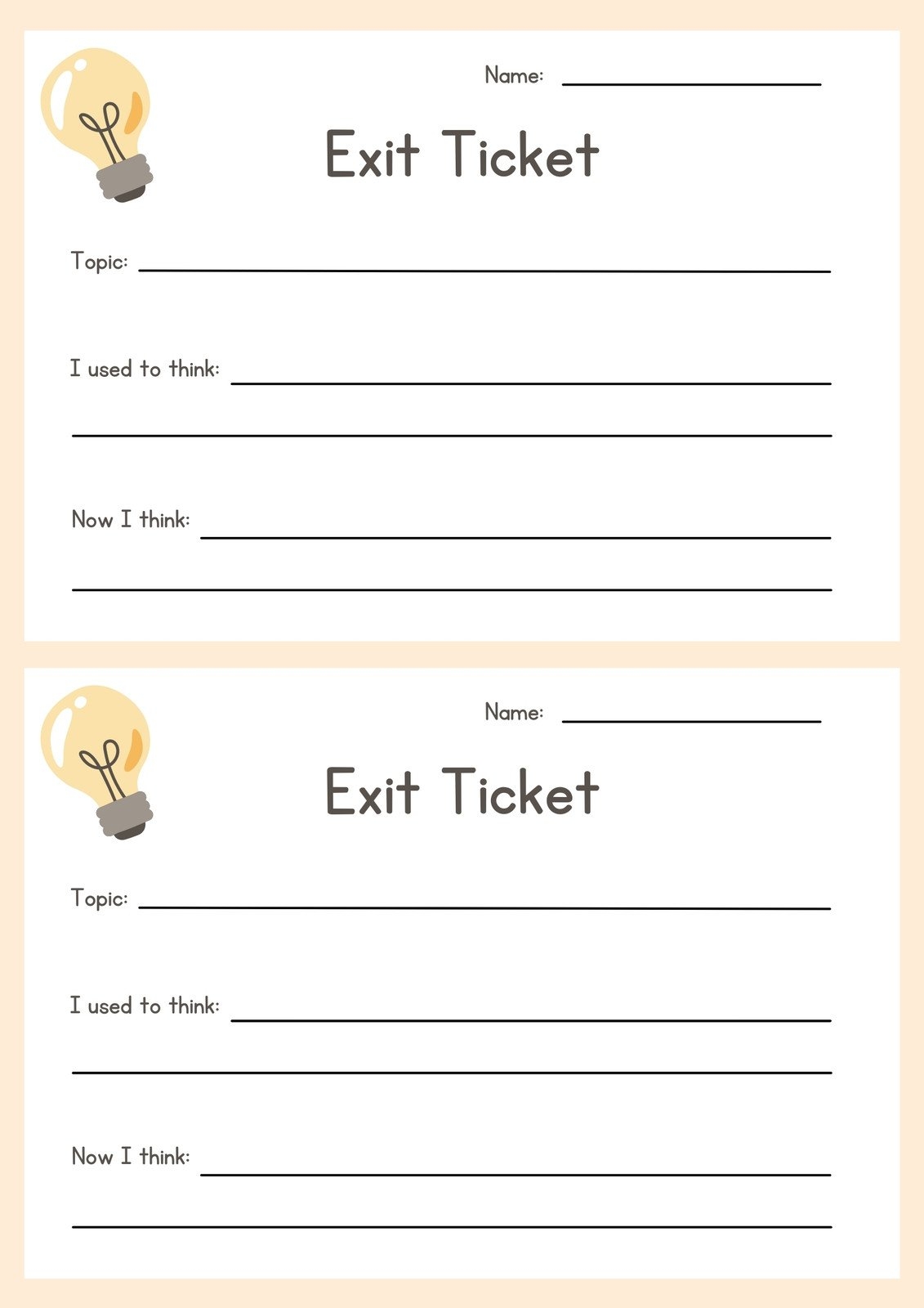 Free Printable Exit Ticket Templates You Can Customize Canva