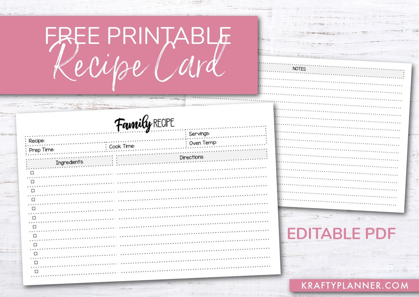Printable Free Recipe Sheet
