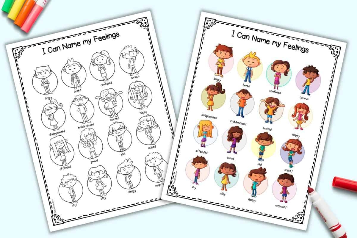 Emotions Chart Preschool Printable Free