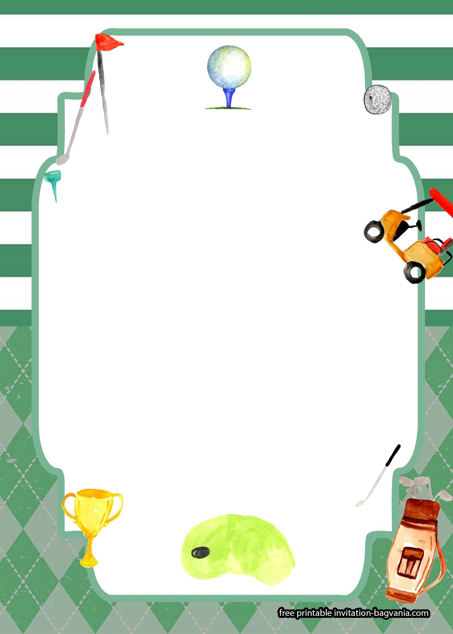 FREE Printable Golf Birthday Theme Invitation Templates