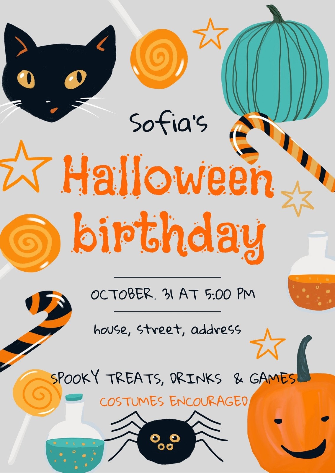 Free Printable Halloween Birthday Invitation Templates Canva