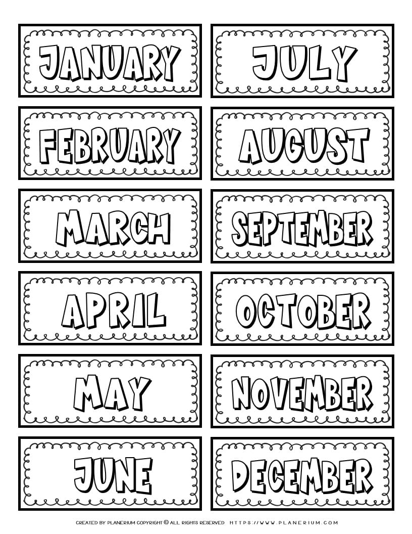 Free Printable Labels Template With Months Of The Year For Teachers Use