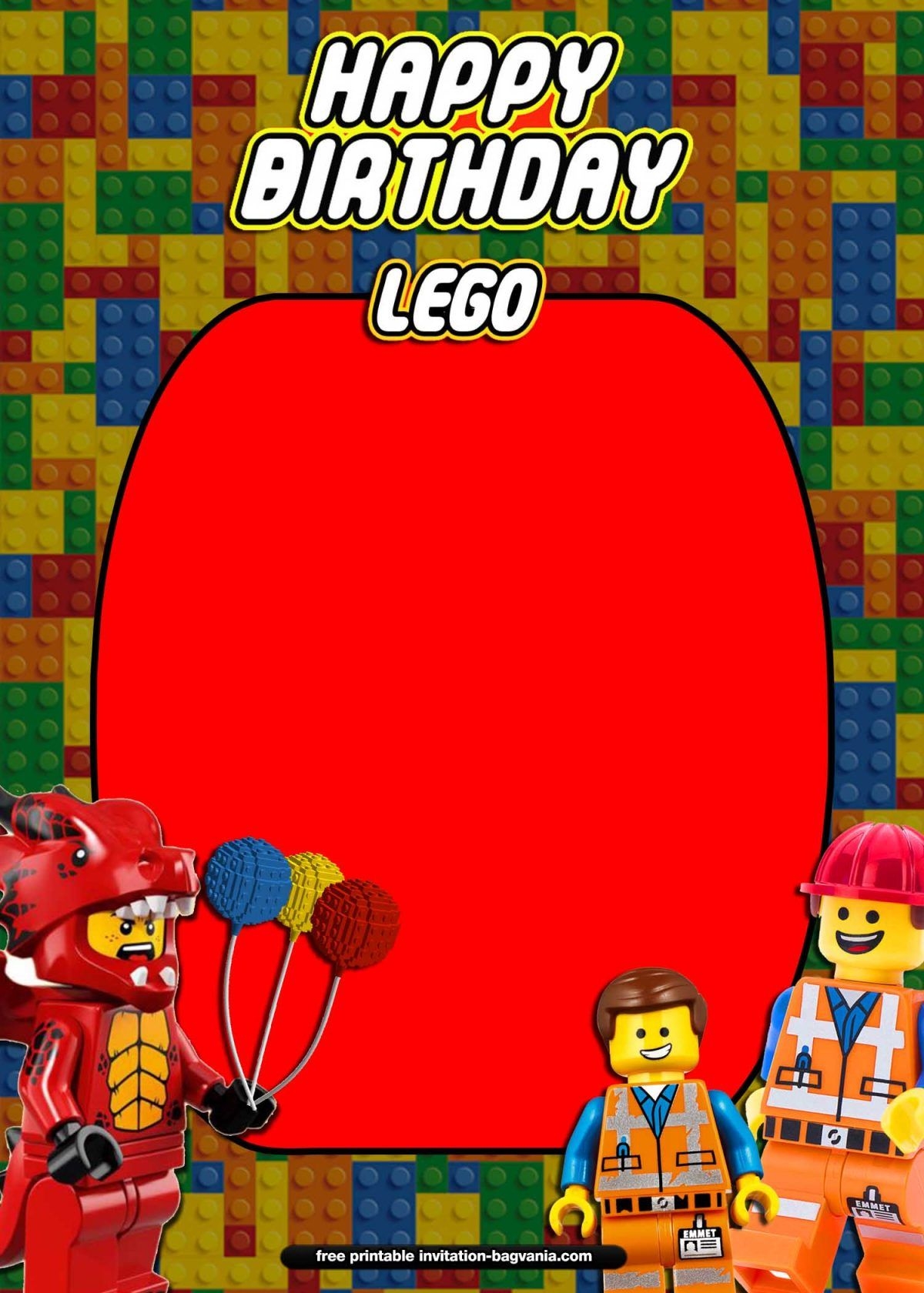 FREE Printable LEGO Birthday Invitation Templates