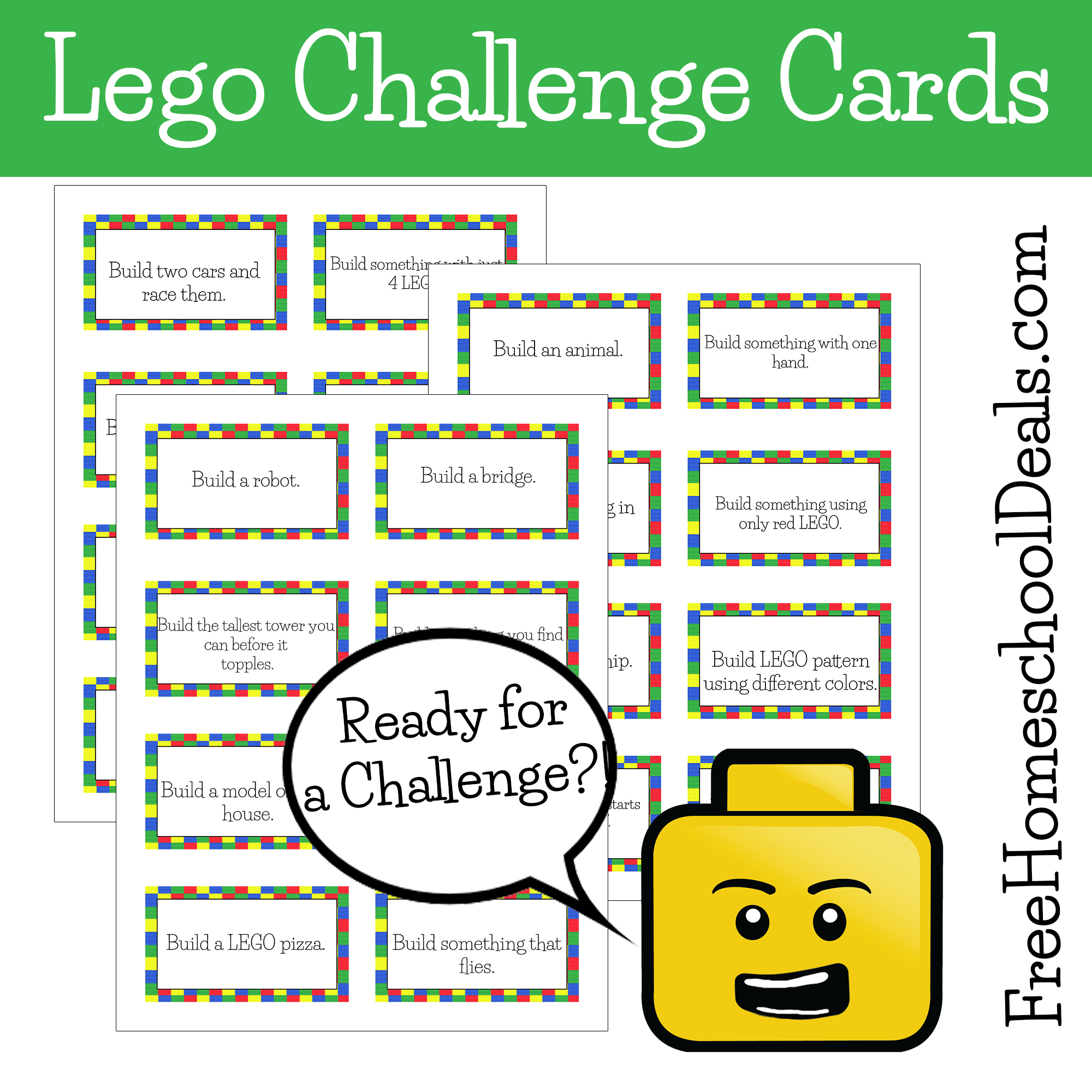 Free Printable LEGO Challenge Cards 