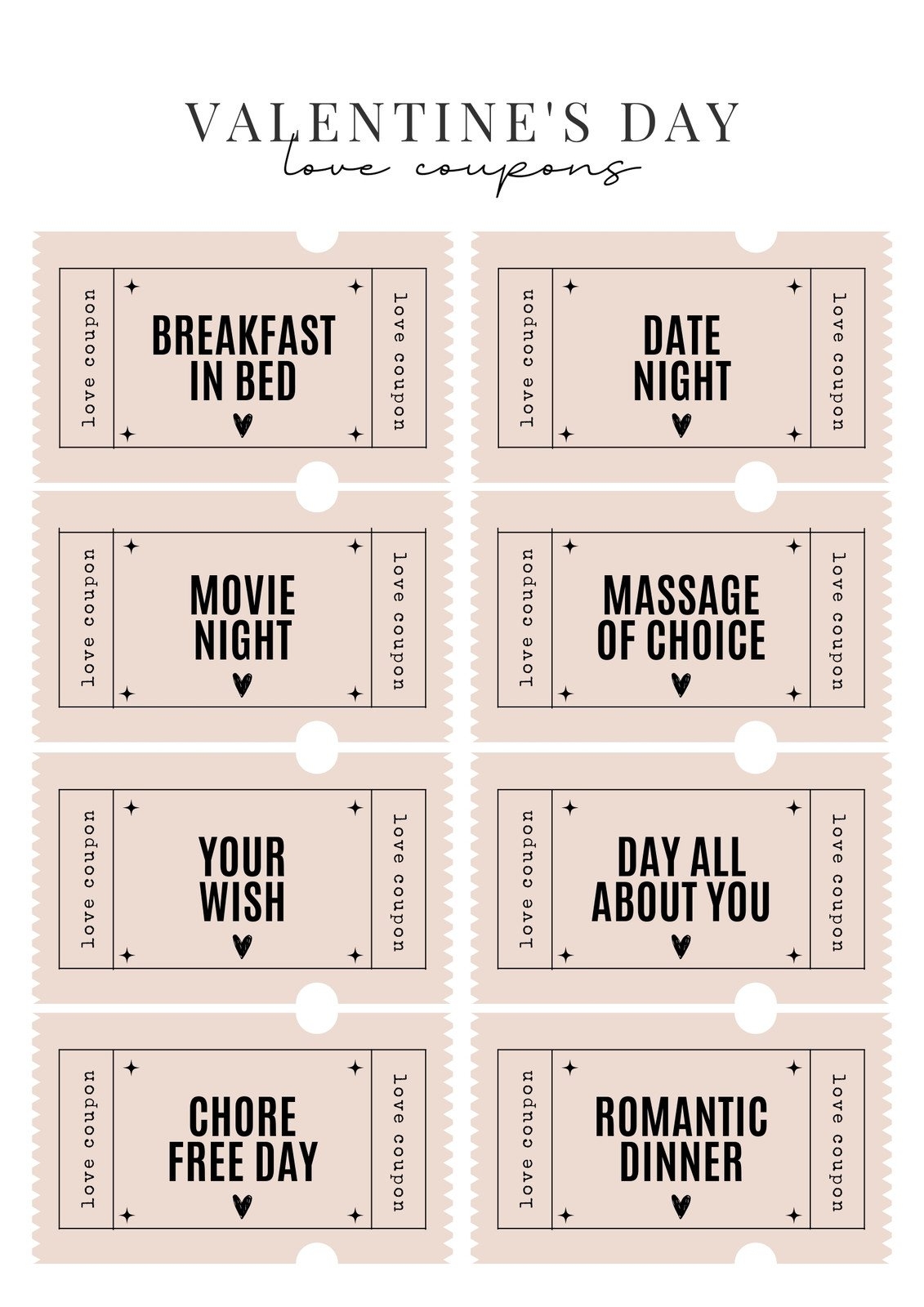 Free Printable Love Coupon Templates Canva