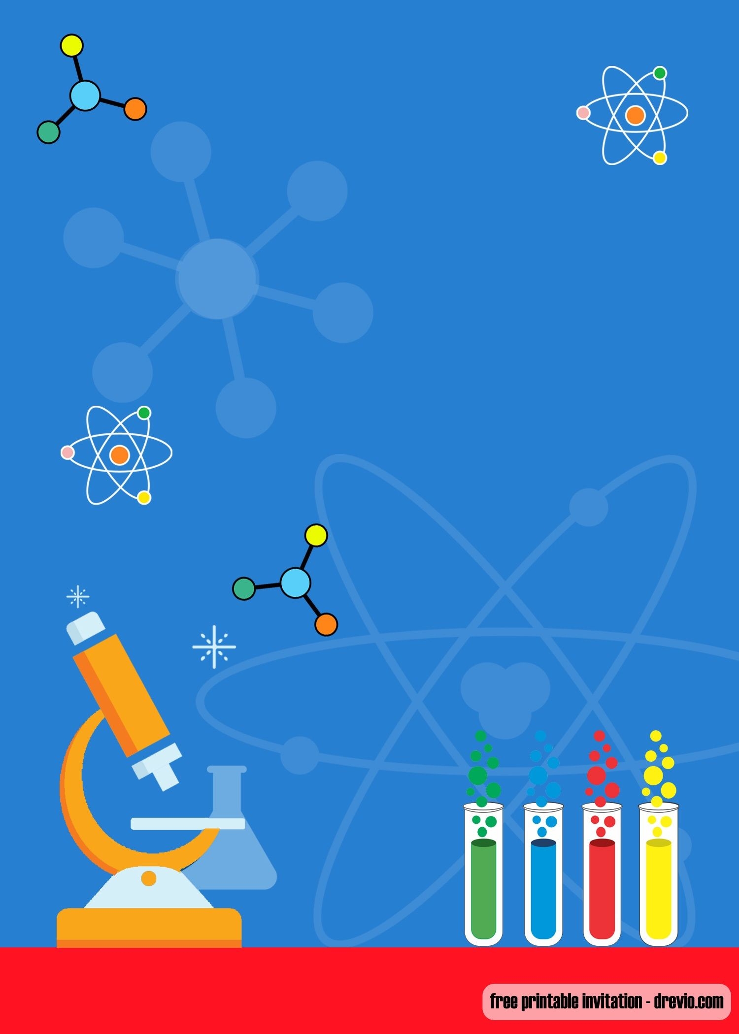 FREE Printable Mad Scientist Birthday Invitation Templates