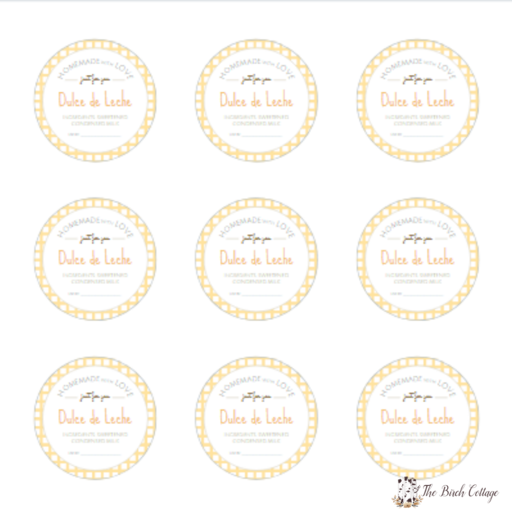 Free Printable Mason Jar Labels For Dulce De Leche The Birch Cottage