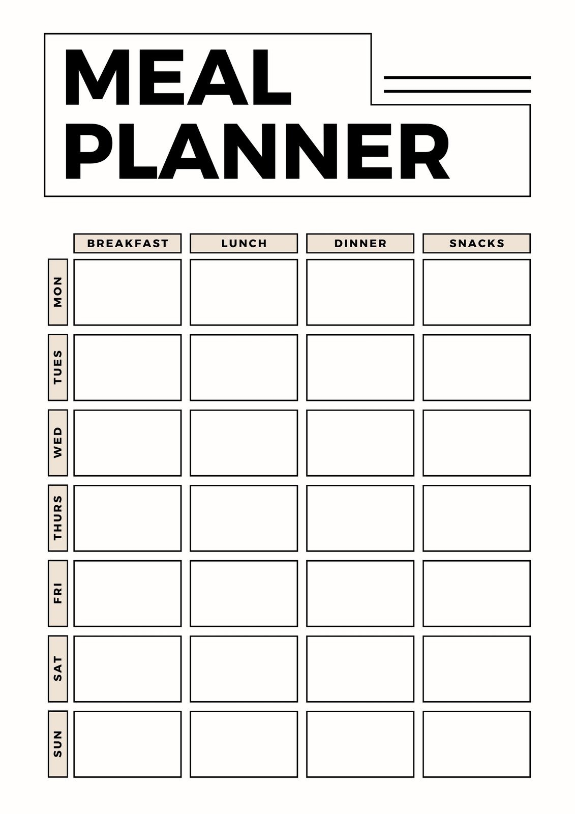 Free Printable Meal Planner Templates To Edit Online Canva
