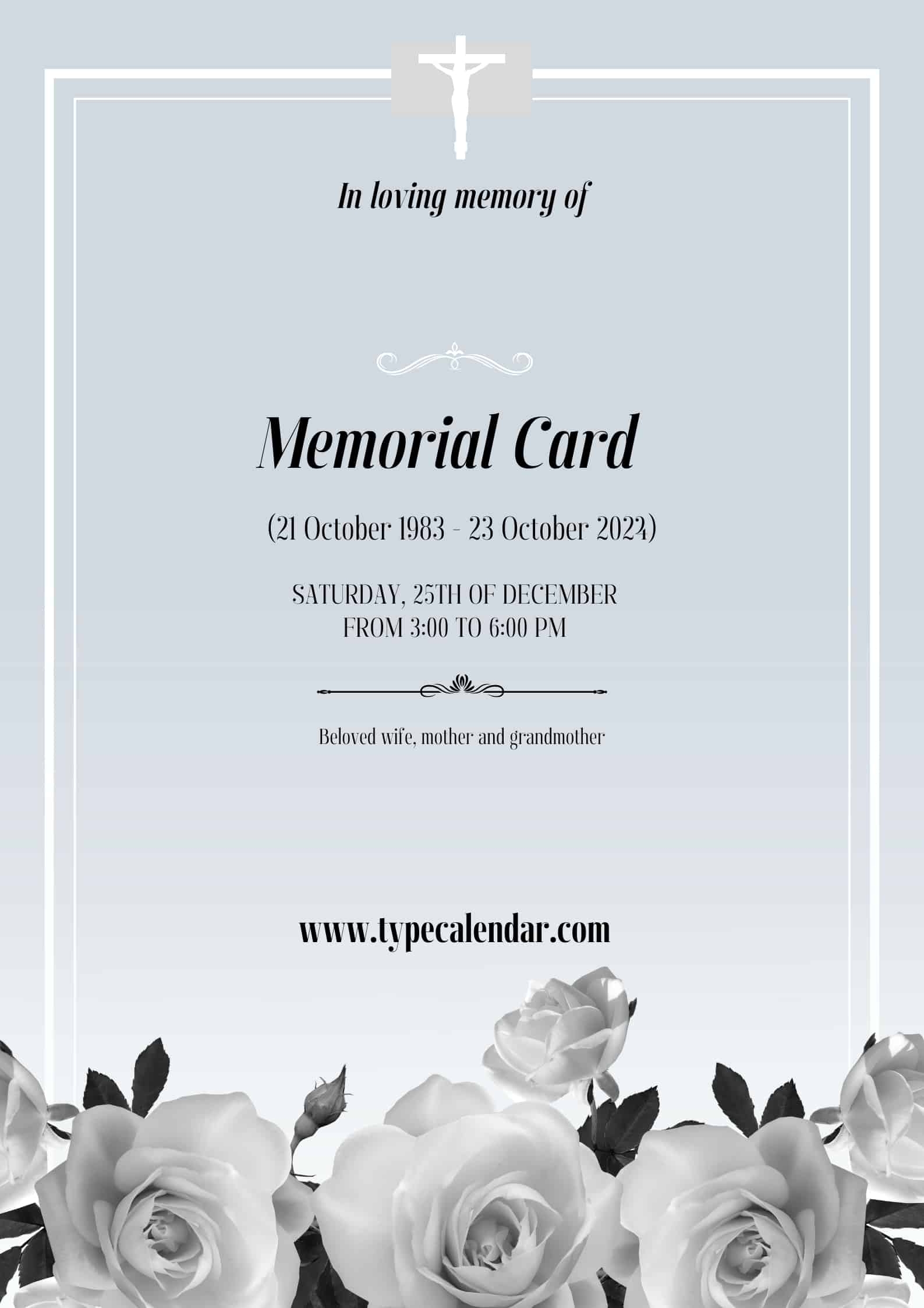 Free Printable Obituary Cards