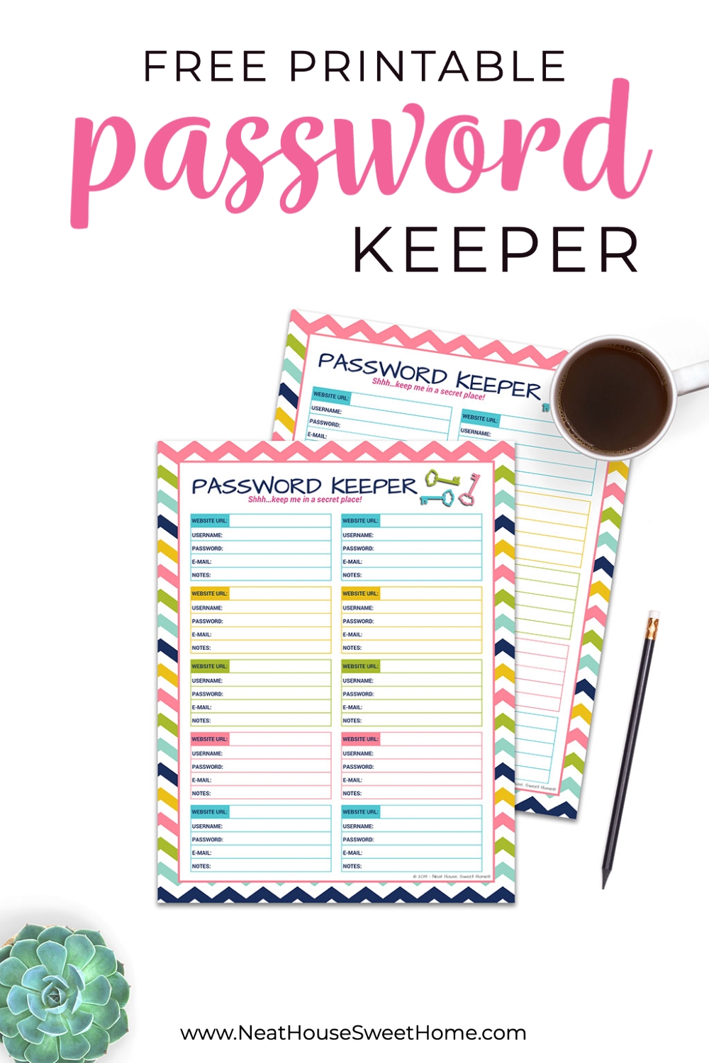 Free Printable Password Organizer
