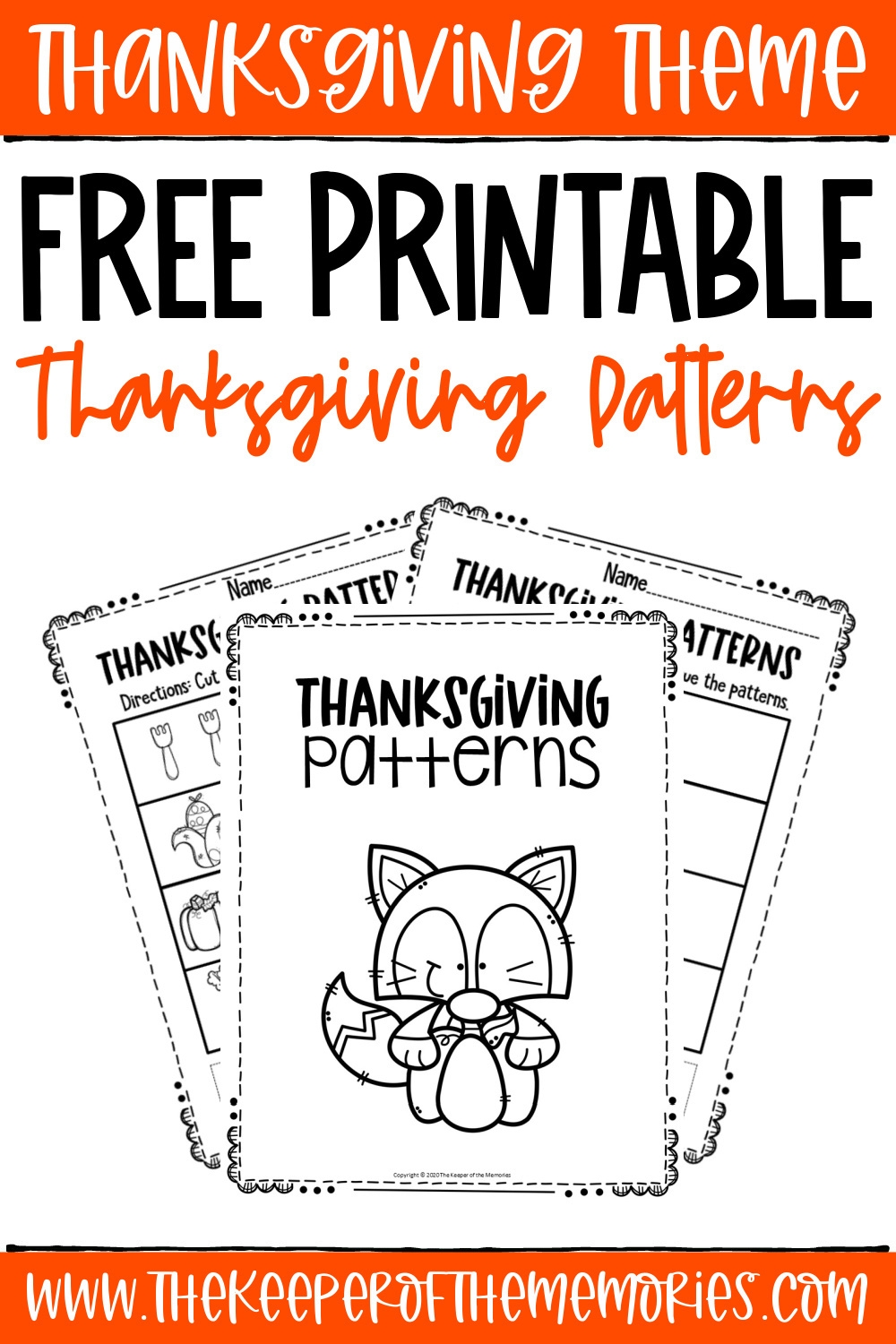 Free Printable Patterns Preschool Thanksgiving Worksheets The Keeper Of The Memories