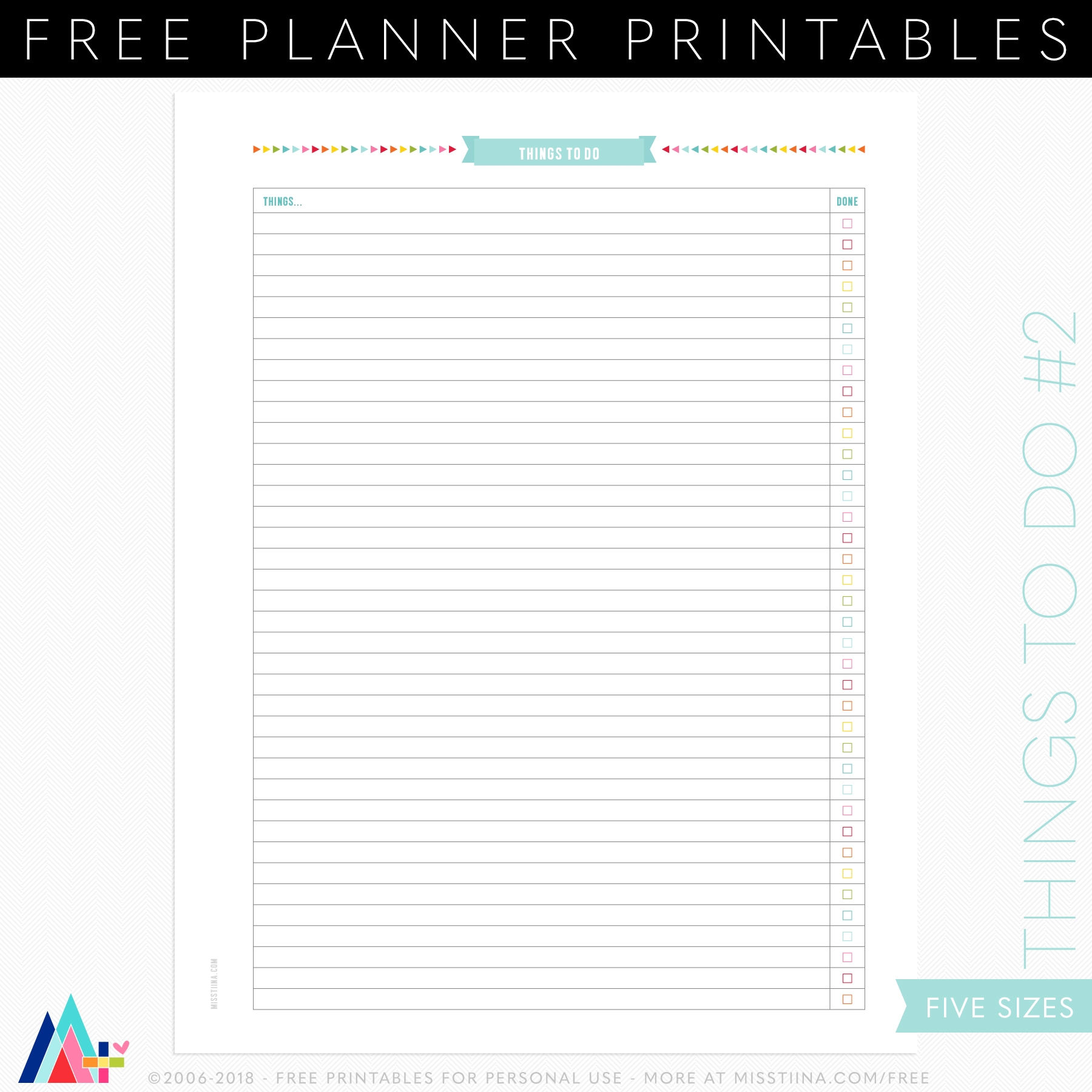 FREE PRINTABLE PLANNER PAGES Miss Tiina