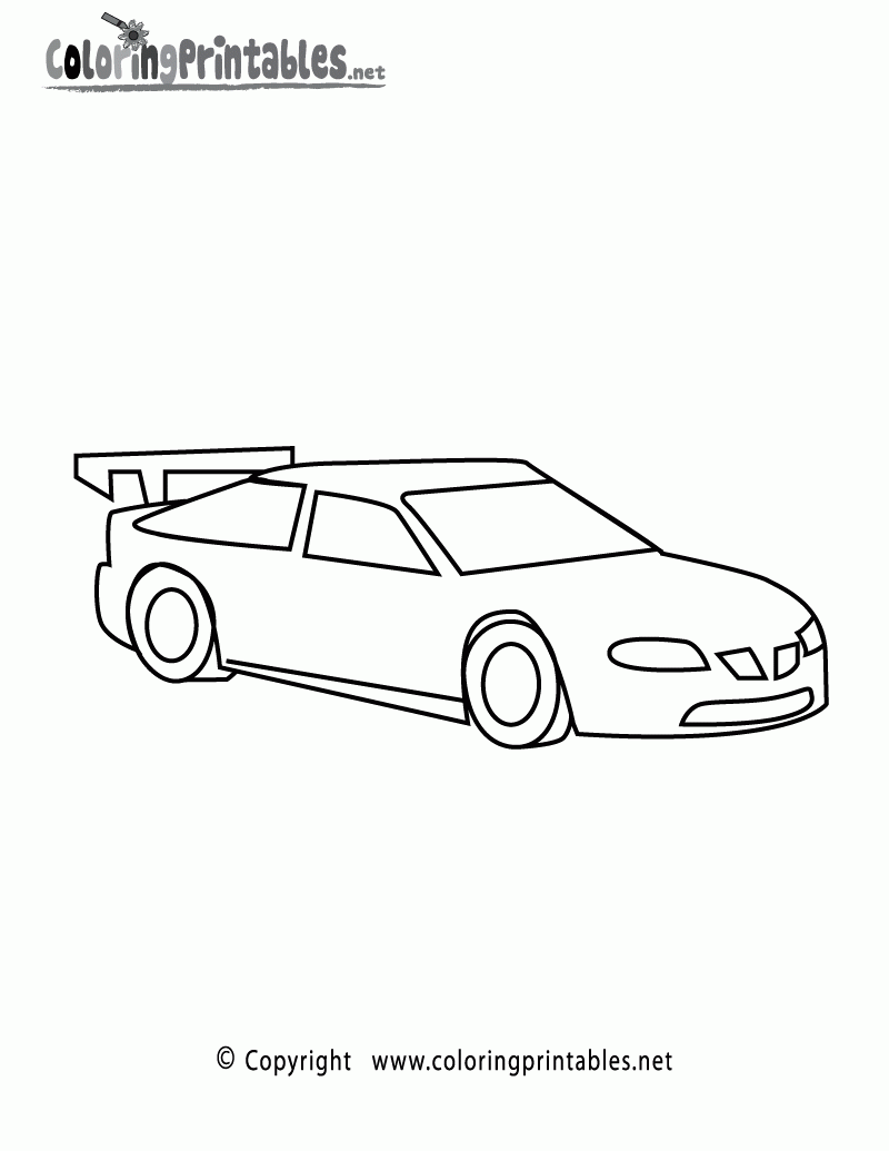 Free Printable Racing Car Coloring Page