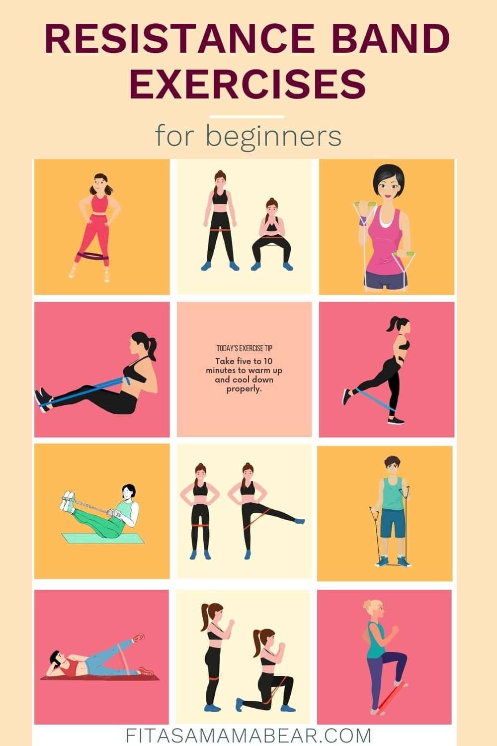 Free Printable Resistance Band Exercises Chart PDF