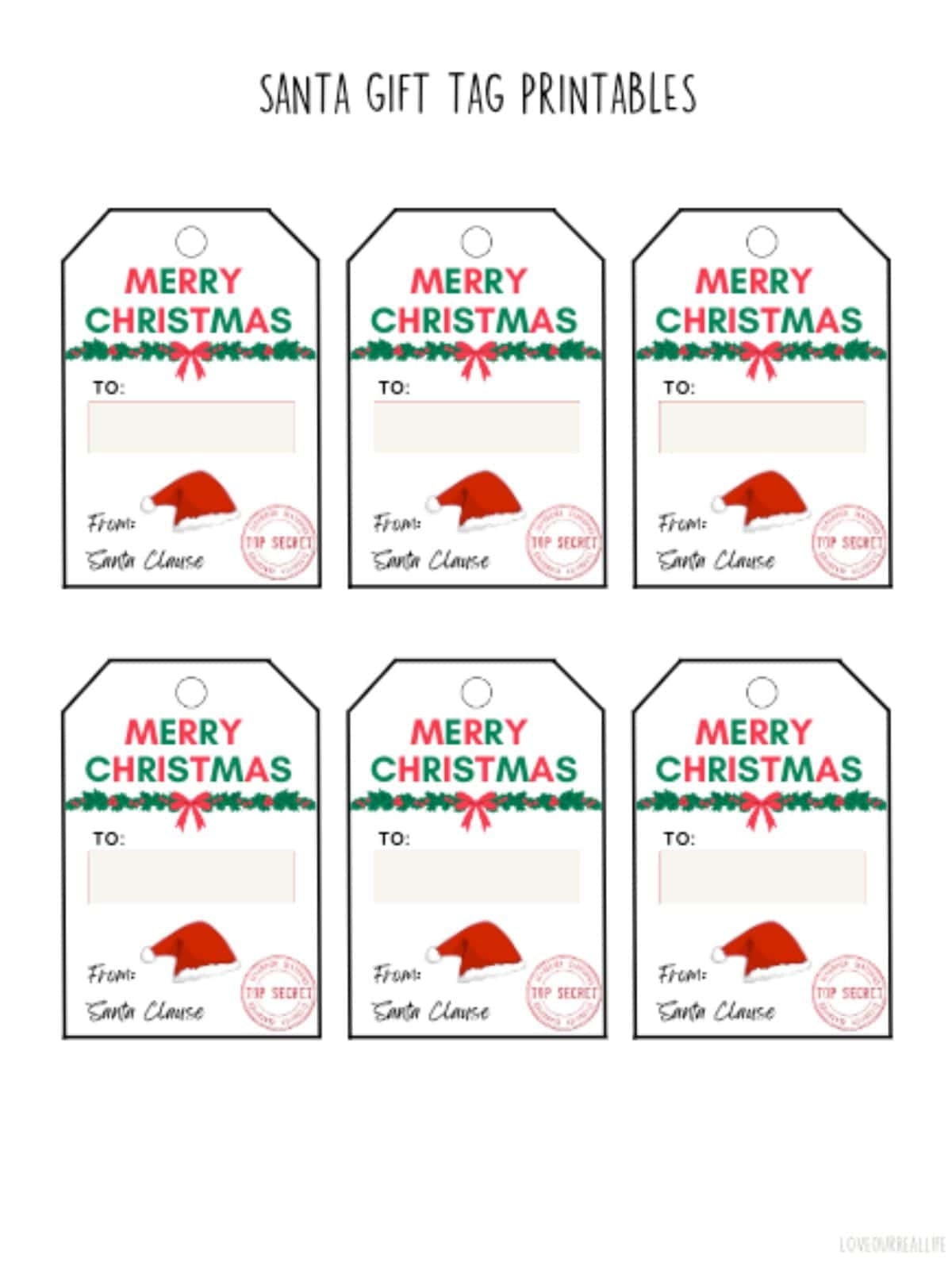 Santa Labels Printable Free