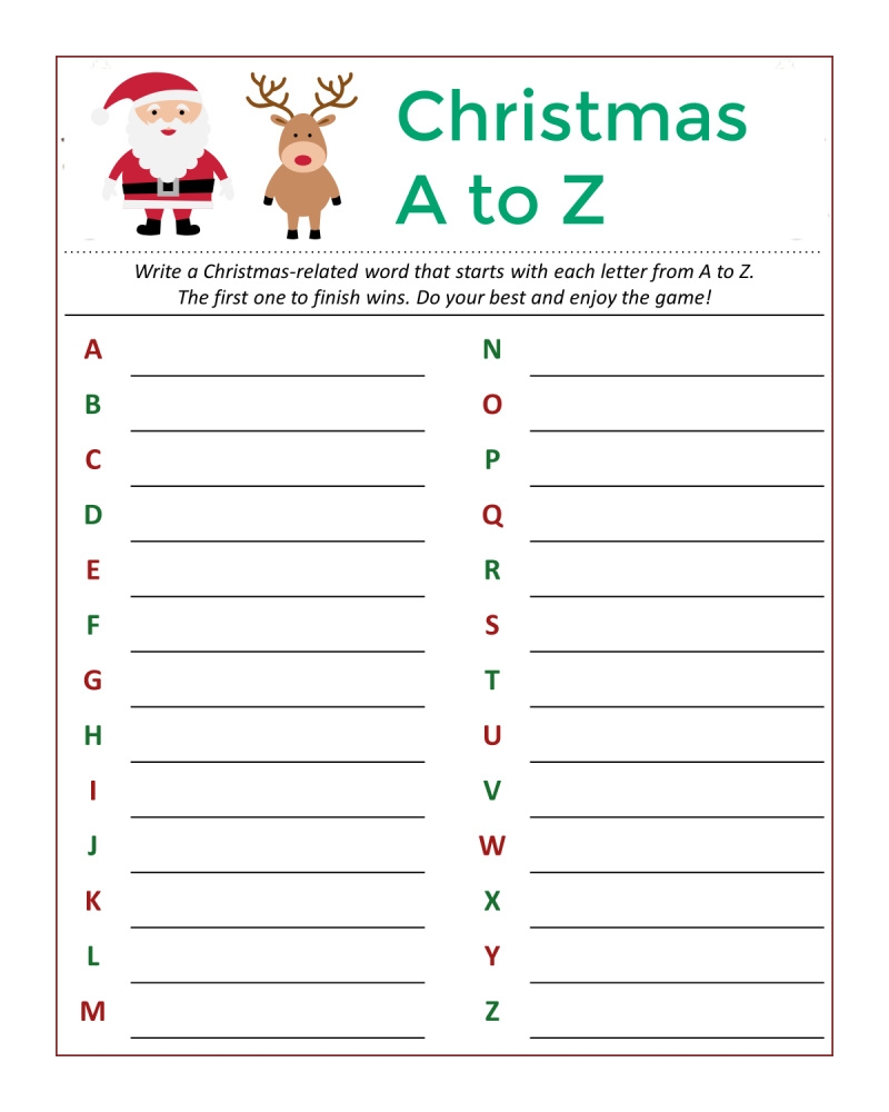 Christmas Games Free Printables