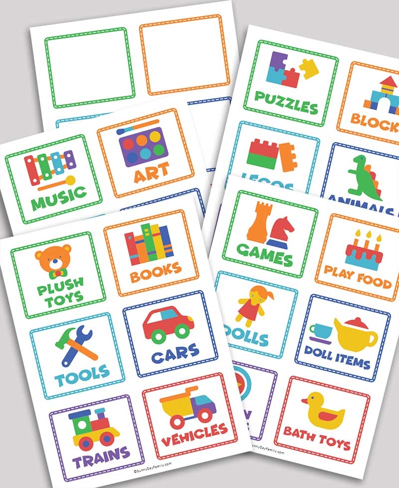 Free Printable Toy Storage Labels Toy Organizing Tips Sunny Day Family