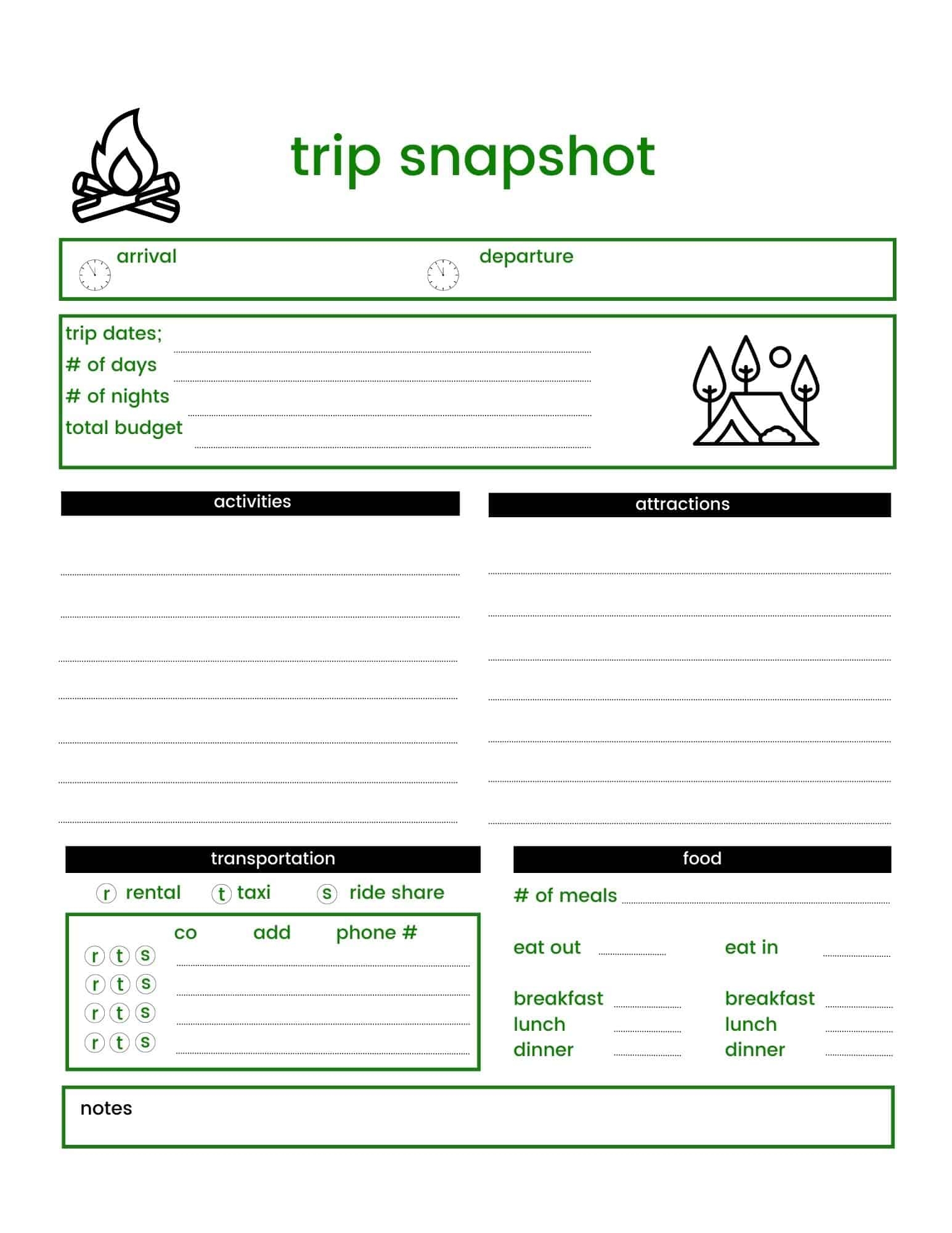 FREE Printable Travel Planner This Big Adventure