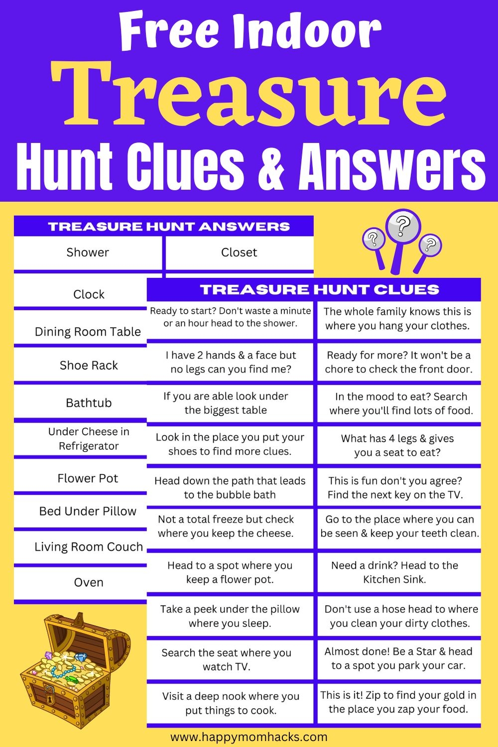 Free Printable Scavenger Hunt Clues