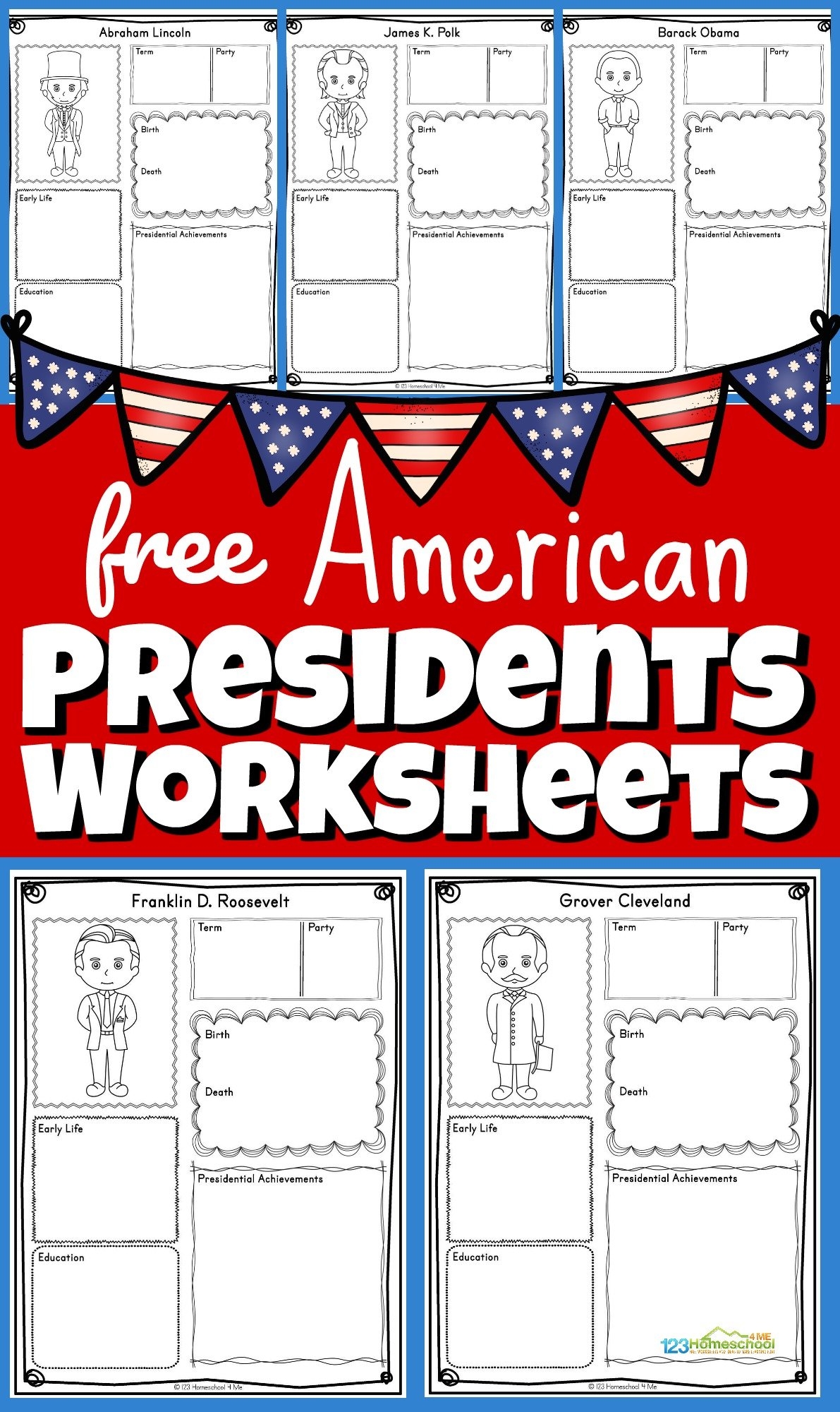  FREE Printable US President Worksheets