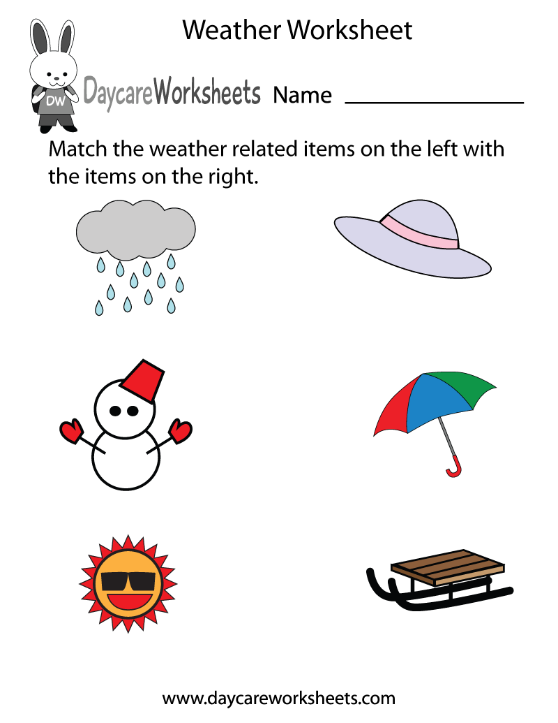 Free Printable Weather Worksheet For Preschool