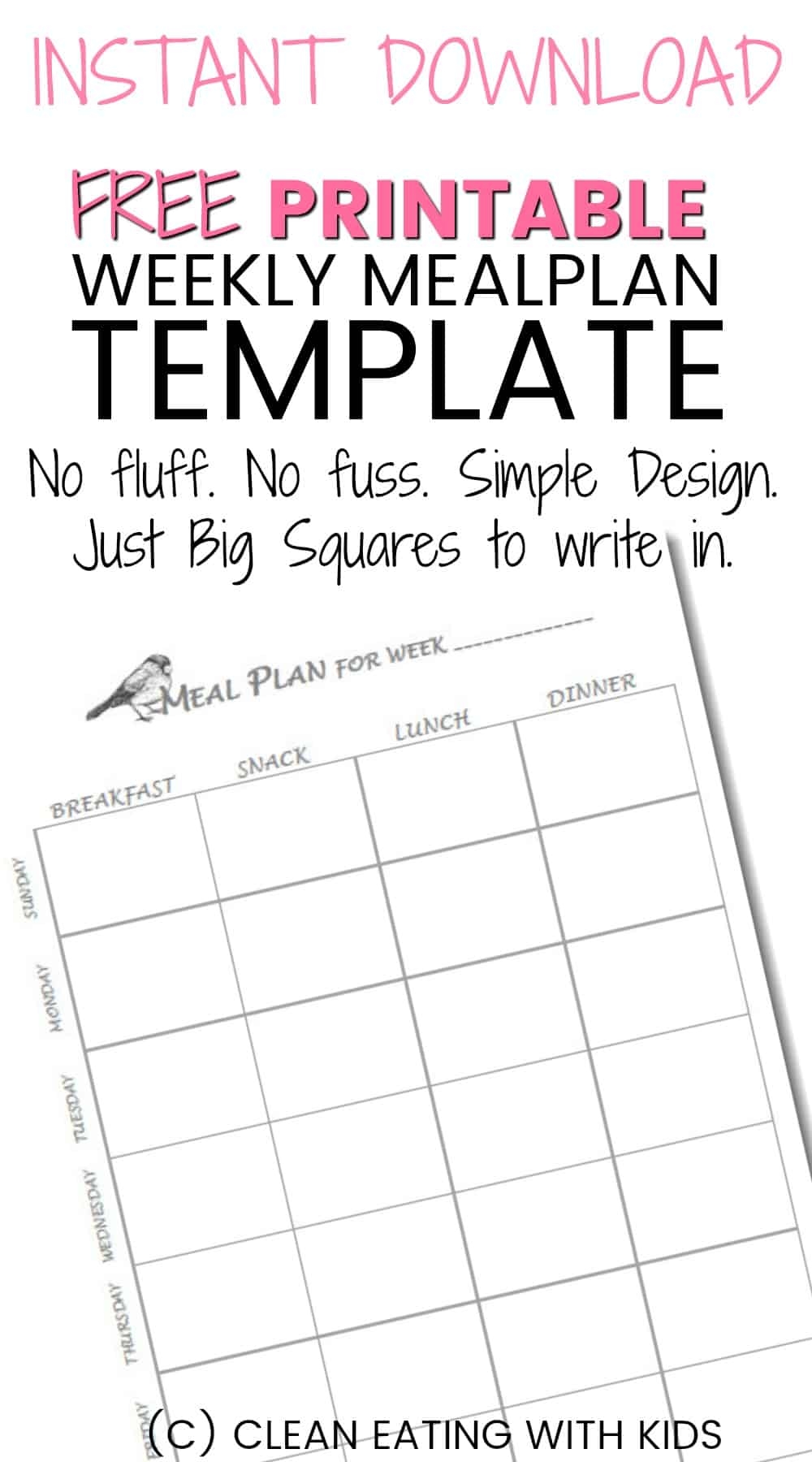 Meal Planning Printable Free