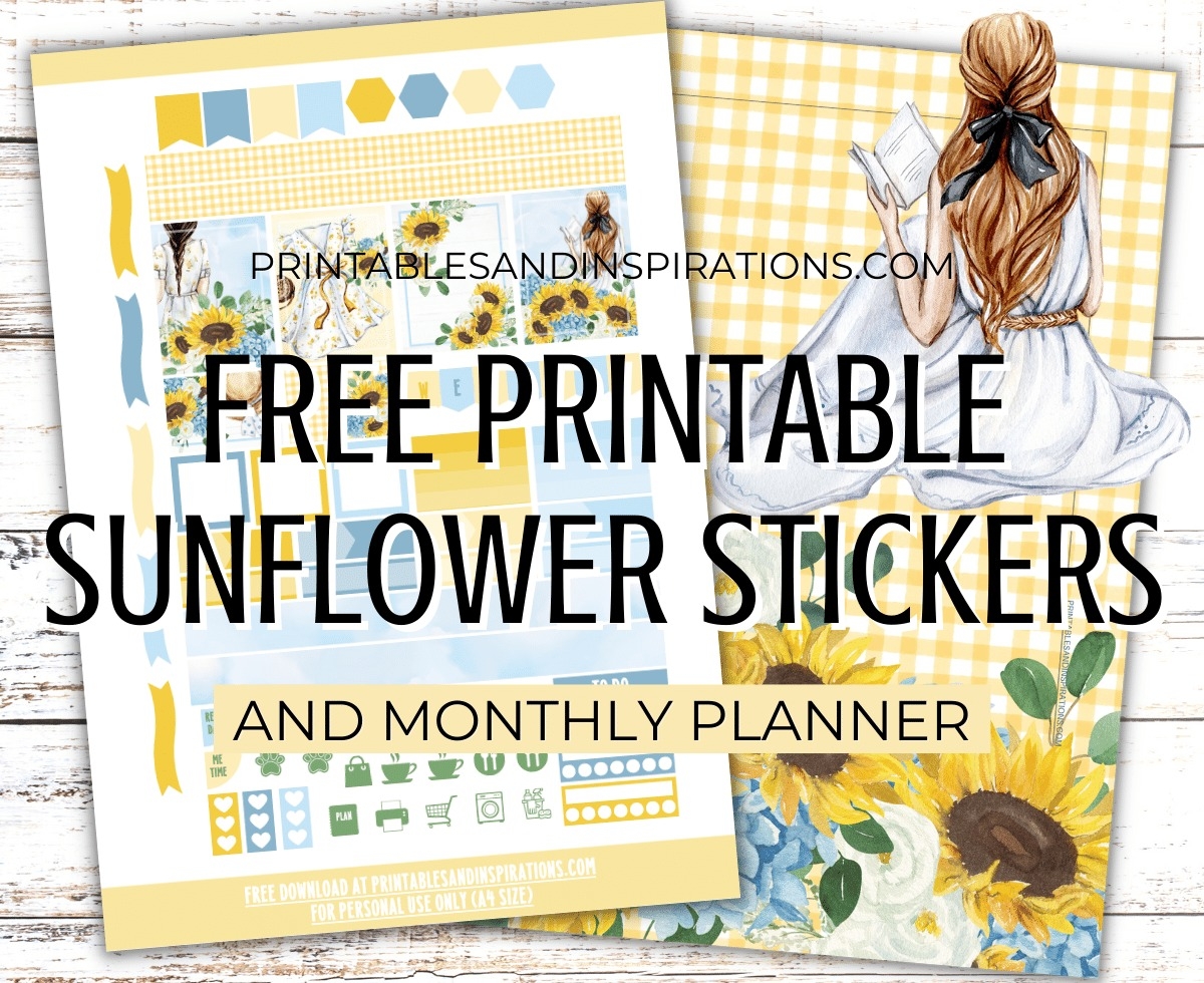 Free Sunflower Planner Stickers And Monthly Planner Printables And Inspirations