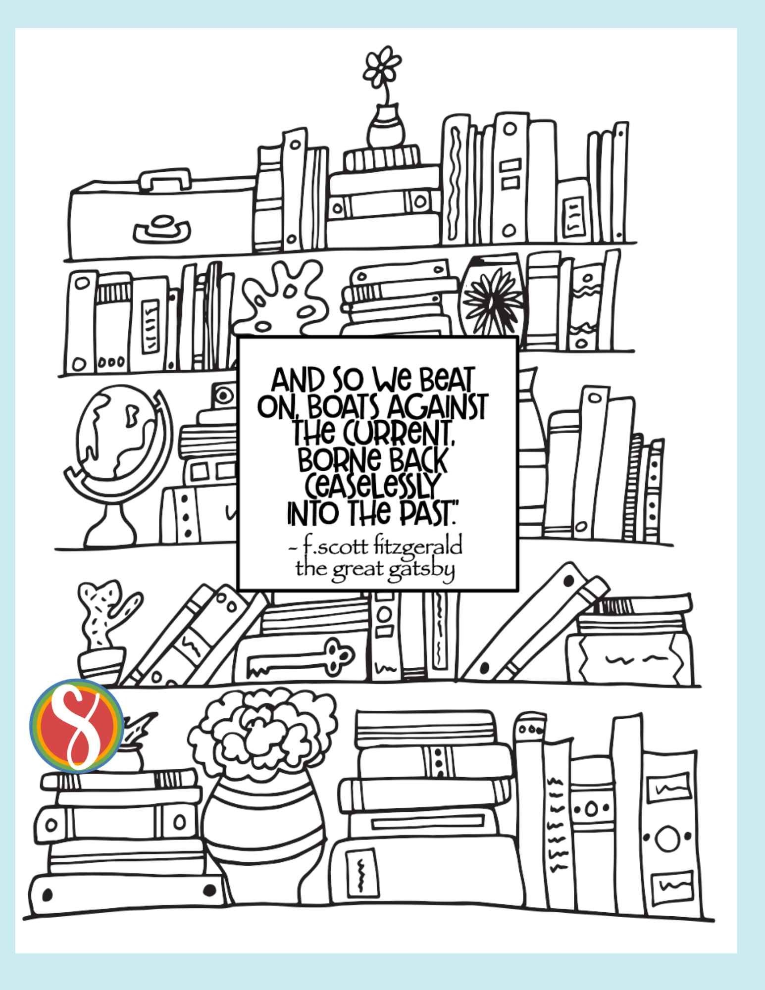 Free The Great Gatsby Quote Coloring Pages Stevie Doodles