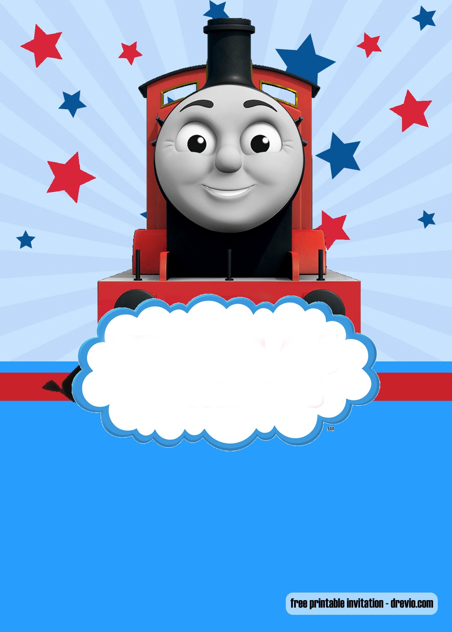 FREE Thomas The Train Invitation Templates