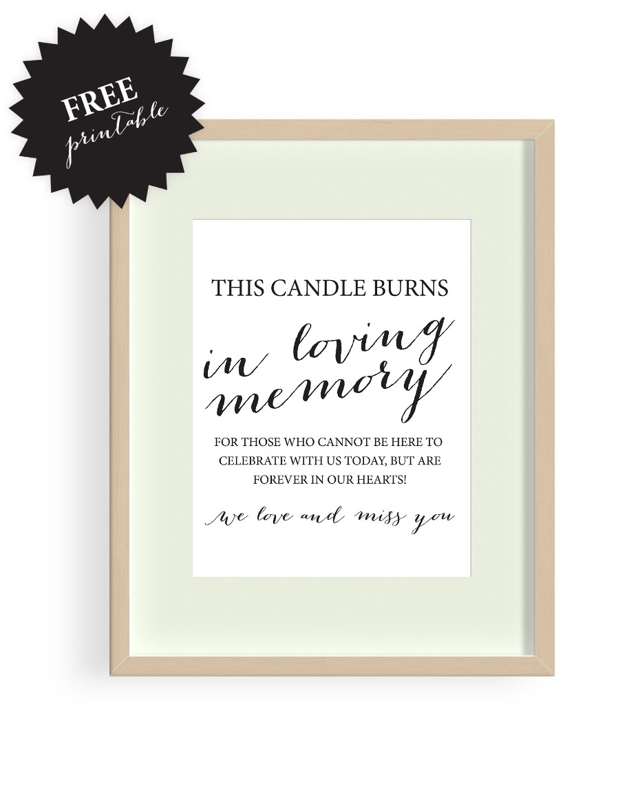 Free Wedding Memorial Signs 5 Remembrance Ideas