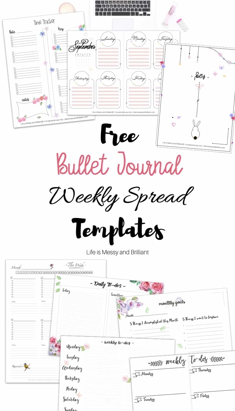 FREE Weekly Spread Templates For Bullet Journal