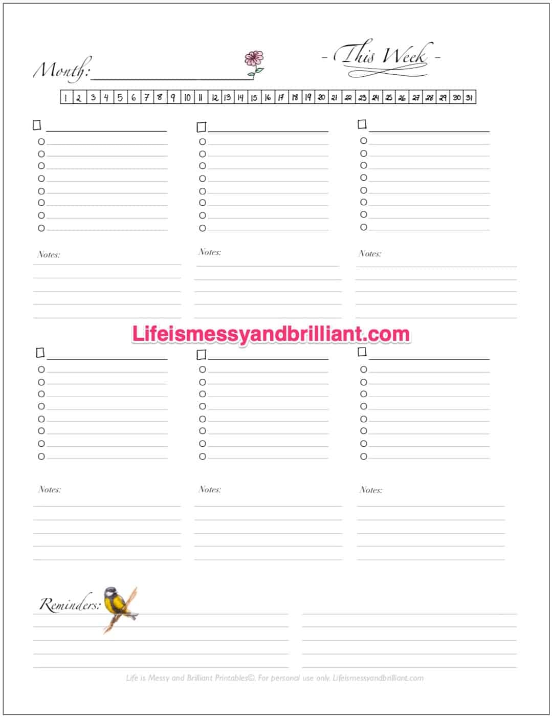 FREE Weekly Spread Templates For Bullet Journal