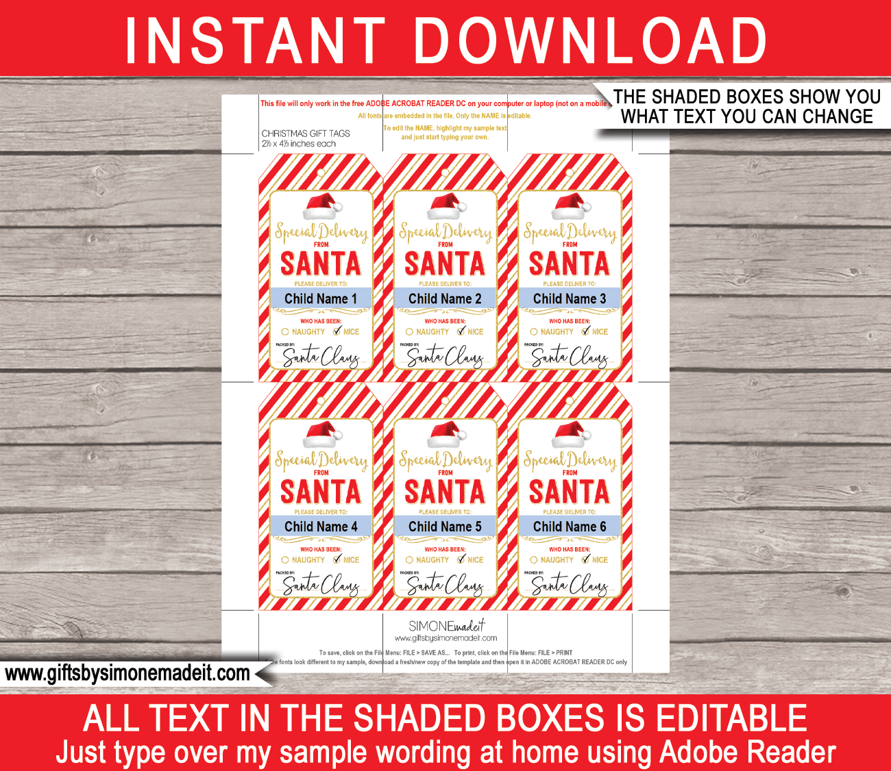 From Santa Tags Printable Template Special Delivery North Pole Labels