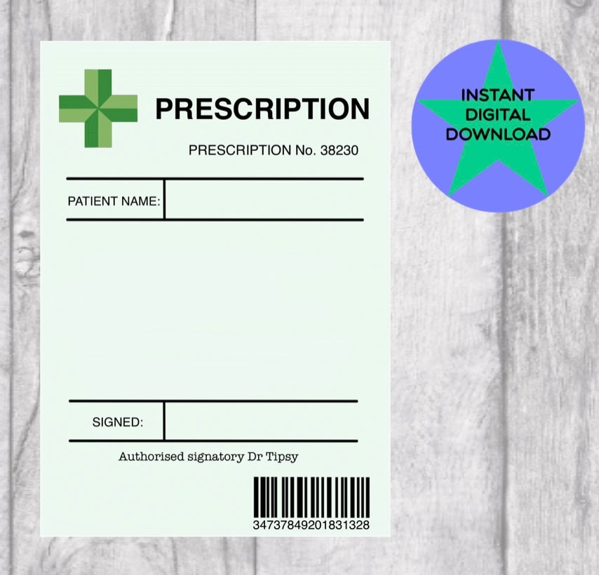 Fully Blank Prescription Label Png Label Prescription Digital Download Png Etsy