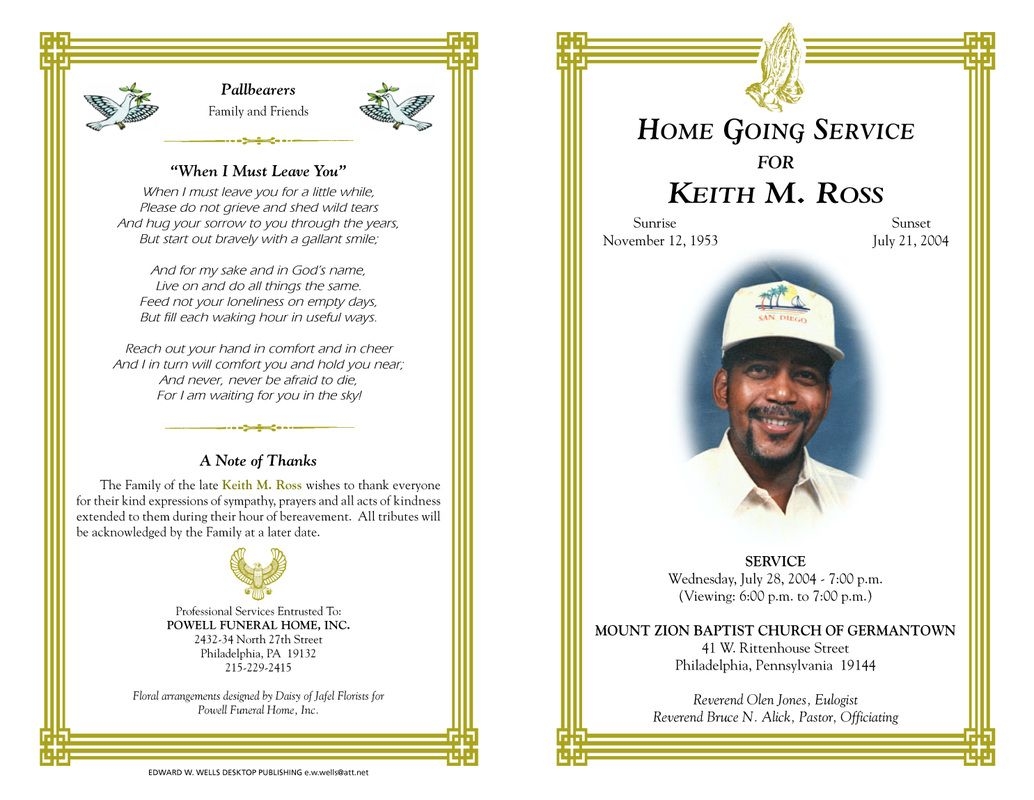 Funeral Programs 9 Free PDF Printables Printablee