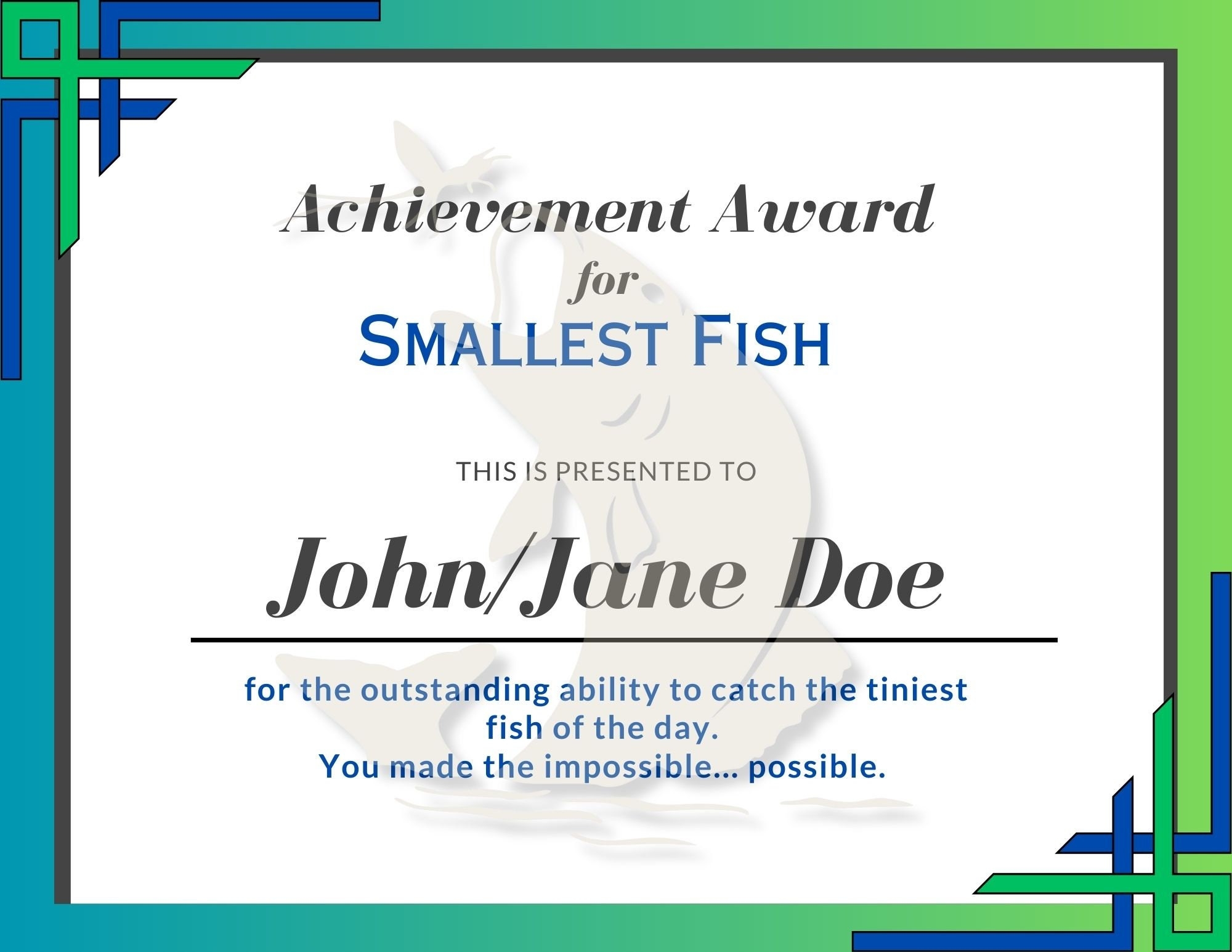 Funny Fishing Achievement Certificate Pack Editable Etsy