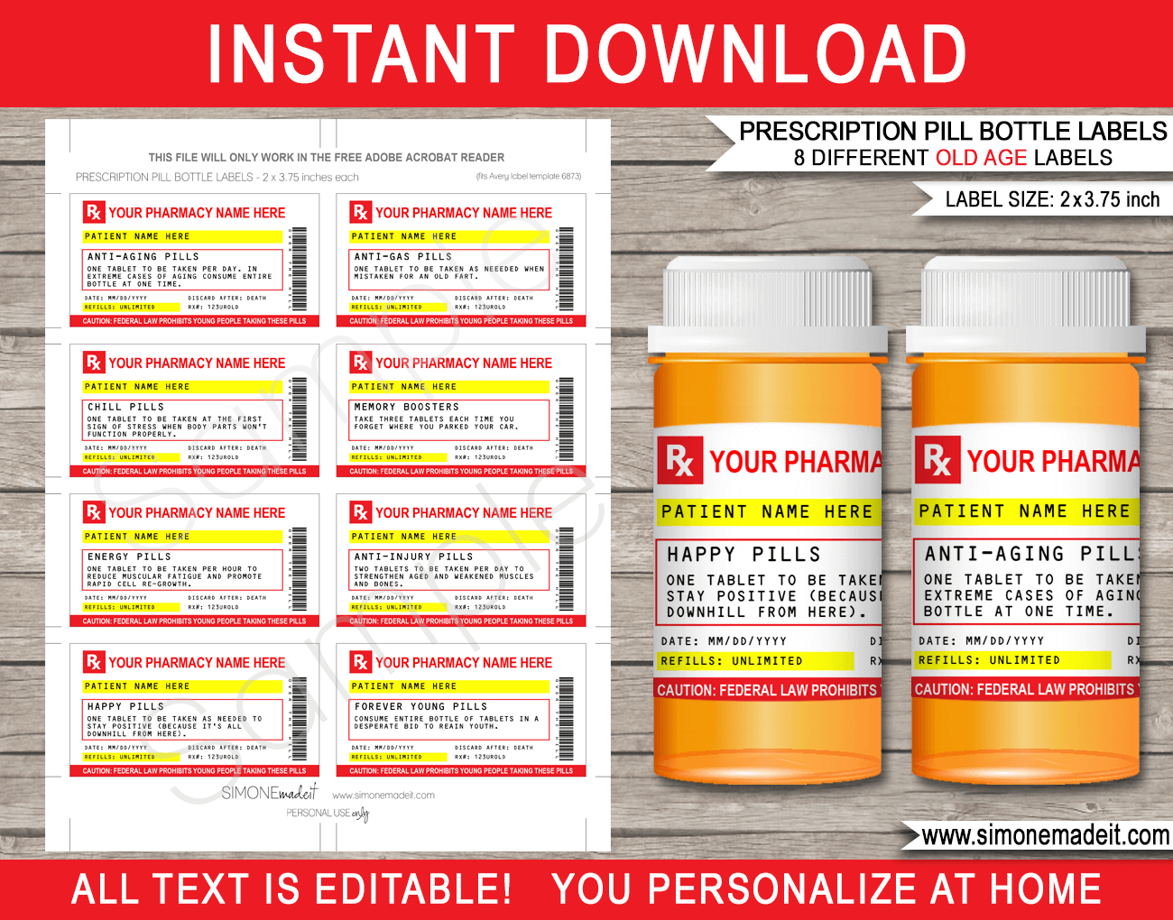 Free Printable Blank Prescription Label