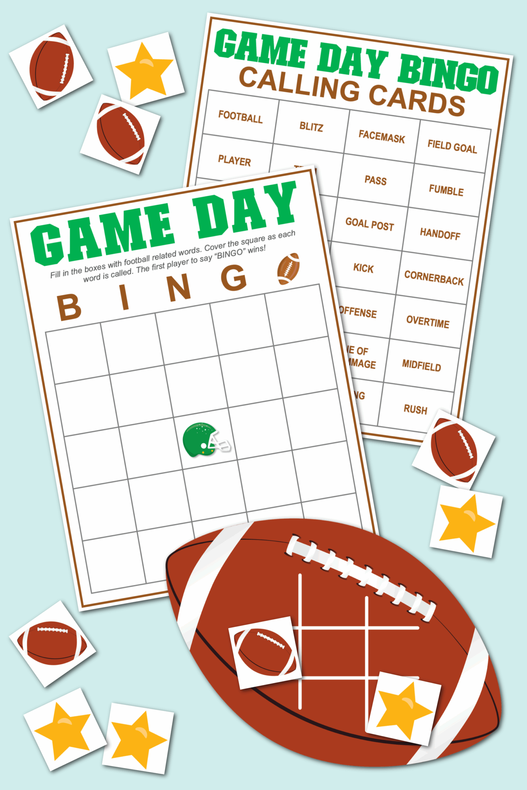 Game Day Bingo And Football Tic Tac Toe Free Printables Kara Creates