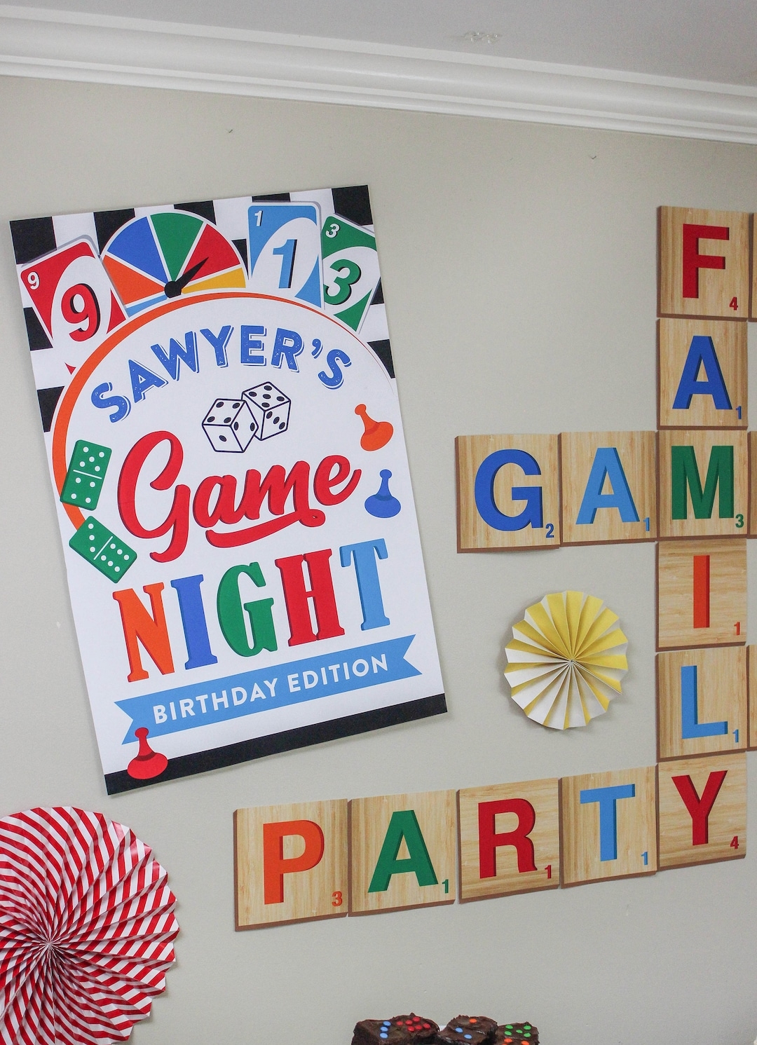 Game Night Party Printable Poster Birthday Party Decorations Family Game Night DIGITAL Printable Backdrop Just Add Confetti Etsy