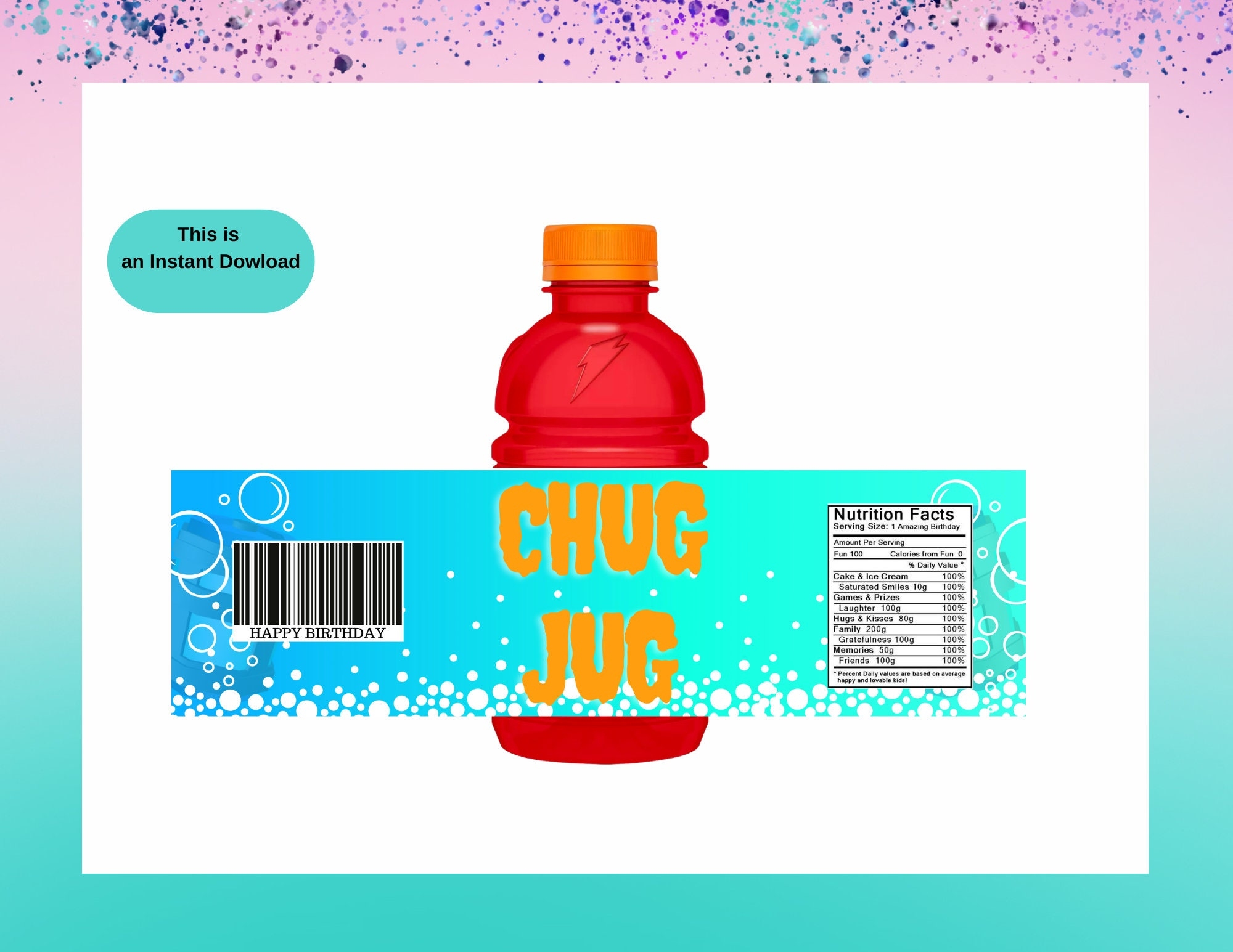 Free Printable Jug Chug