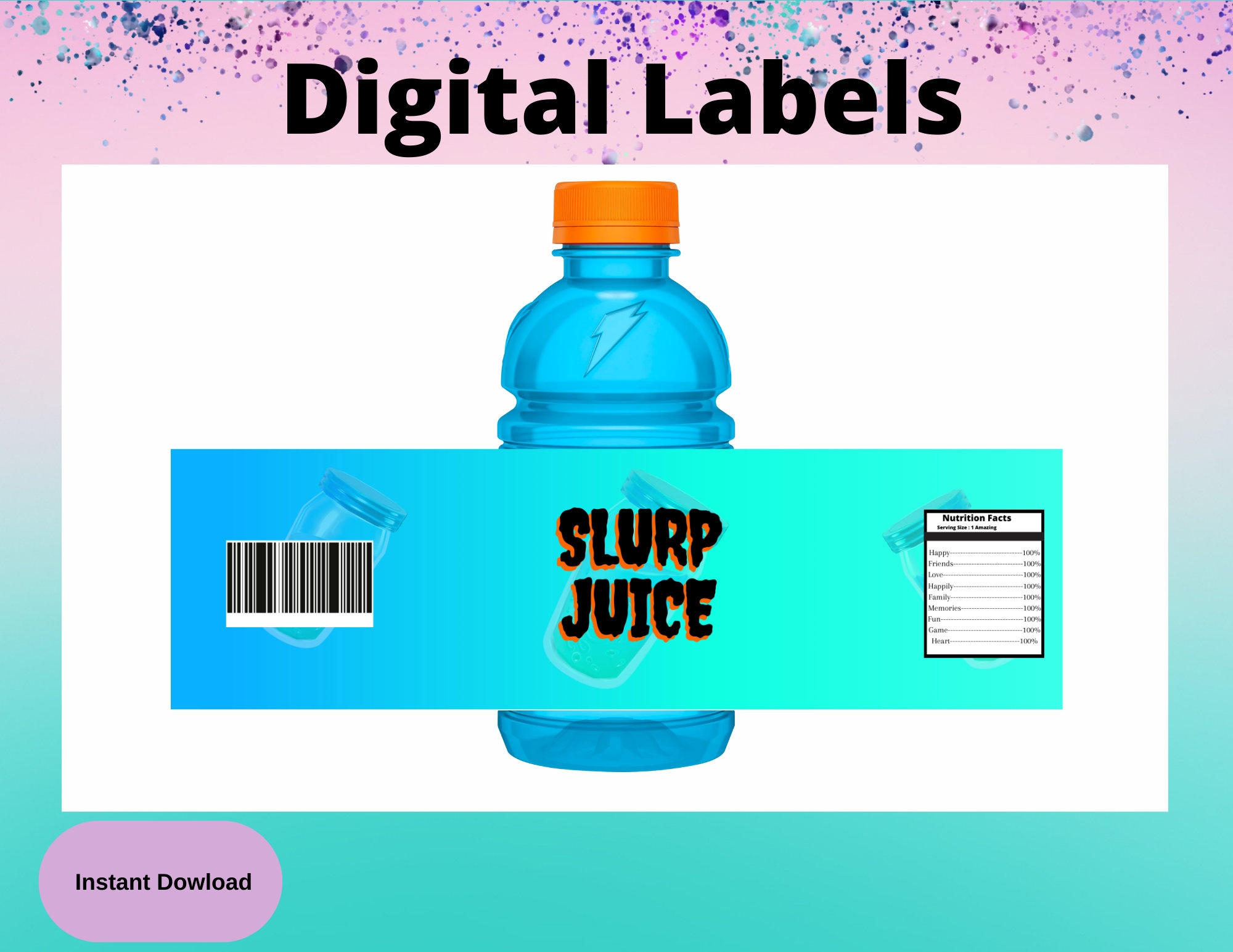 Gamer Slurp Labels Printable Labels INSTANT DOWNLOAD Gamer Gatorade Label Video Game Birthday Party Supplies Gaming Labels Party Etsy