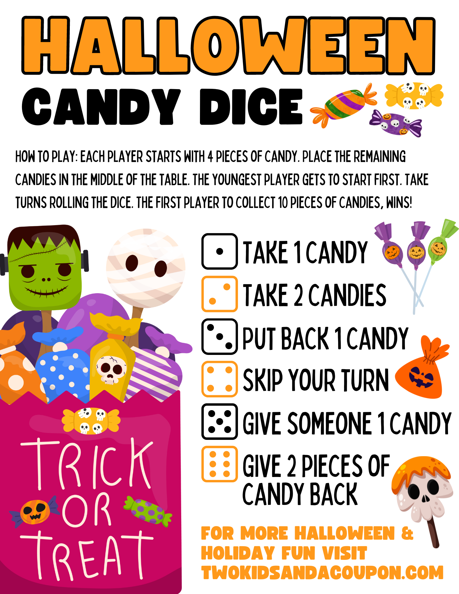 Get Ready To Roll With Our Halloween Dice Game