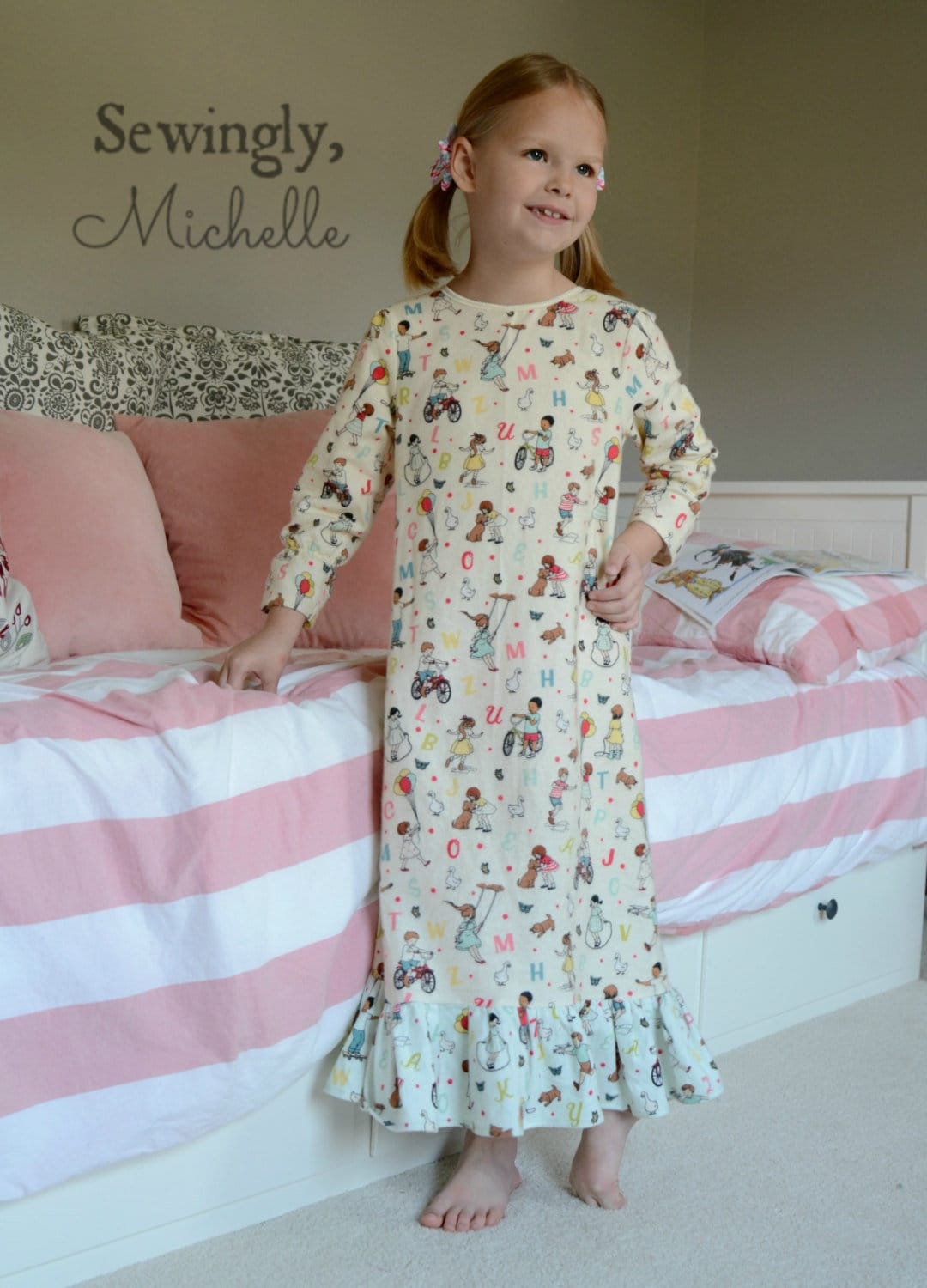 Girls Nightgown Sewing Pattern Long Nightgown Sewing Pattern Baby Toddler Girls Ruffle Nightgown Pattern Seamingly Smitten Jammies Pattern Etsy