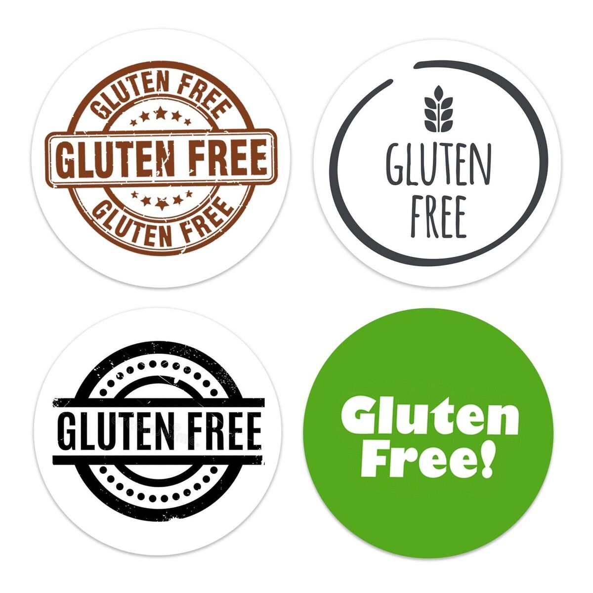 GLUTEN FREE FOOD INTOLERANCE INFORMATION ROUND LABELS CIRCLE STICKERS EBay