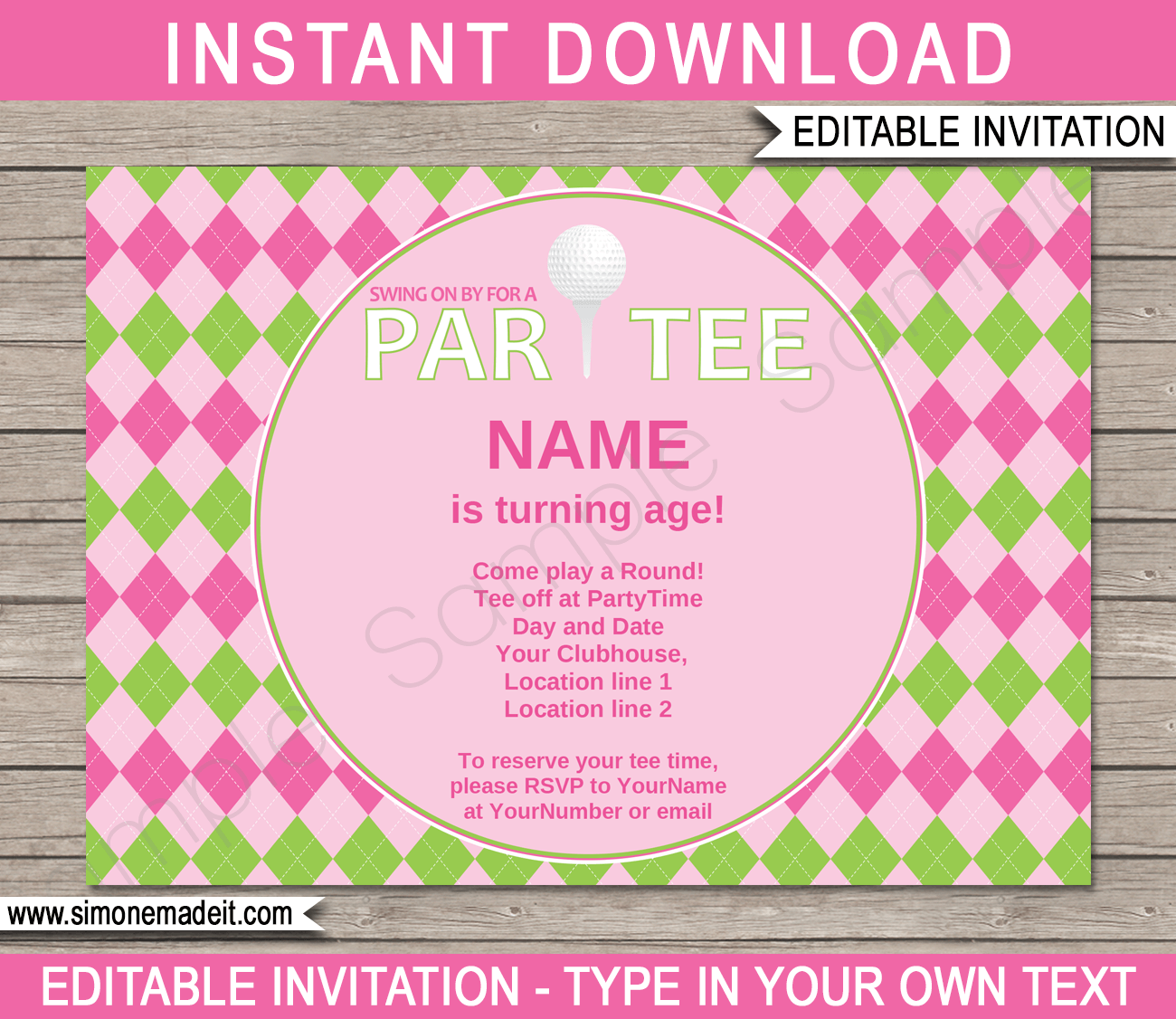 Golf Themed Invitations Free Printable