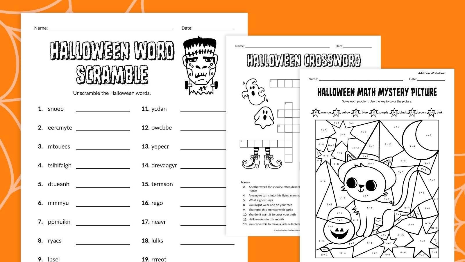 Halloween Worksheets Free Printable