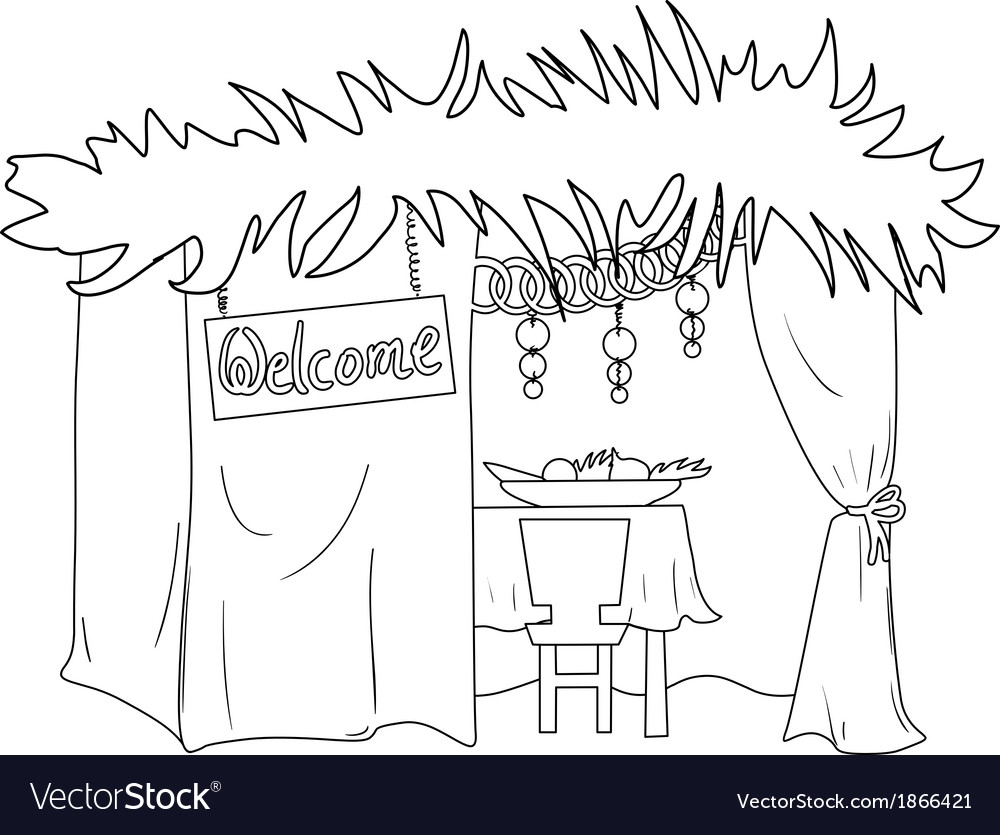Hanukkah For Sukkot Coloring Page Royalty Free Vector Image